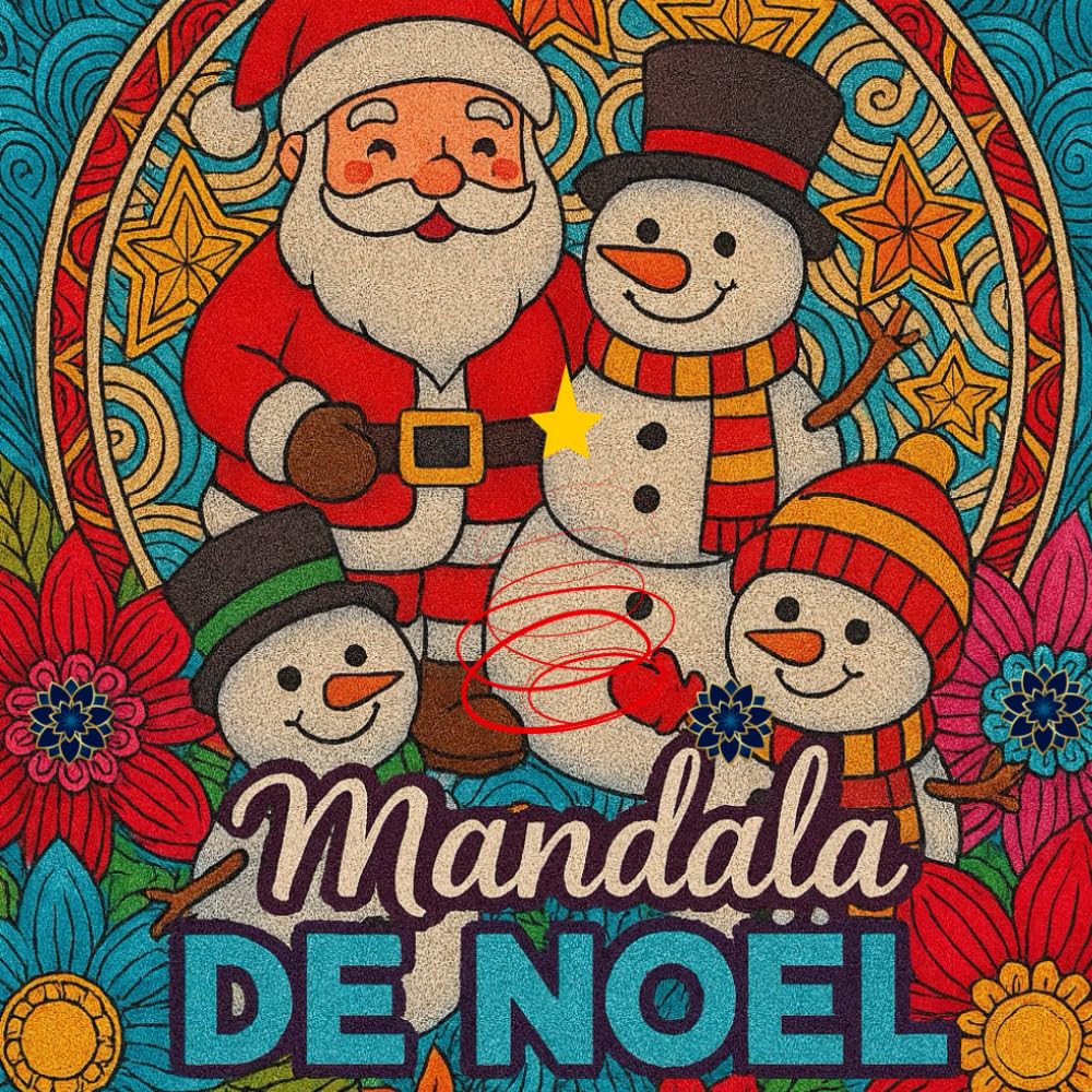 MANDALA DE NOËL: Coloriages relaxants et féeriques pour célébrer la magie de Noël / Un livre de coloriage féerique pour adultes avec 100 mandalass