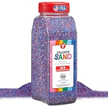 Hygloss Colored Sand Patriotic Red, White & Blue Color Celebration Craft Sand for Art, July 4th, New Years, Holiday Decor, Kids Party Crafts 100% Natural & Environmentally Friendly 3 lb Bottle