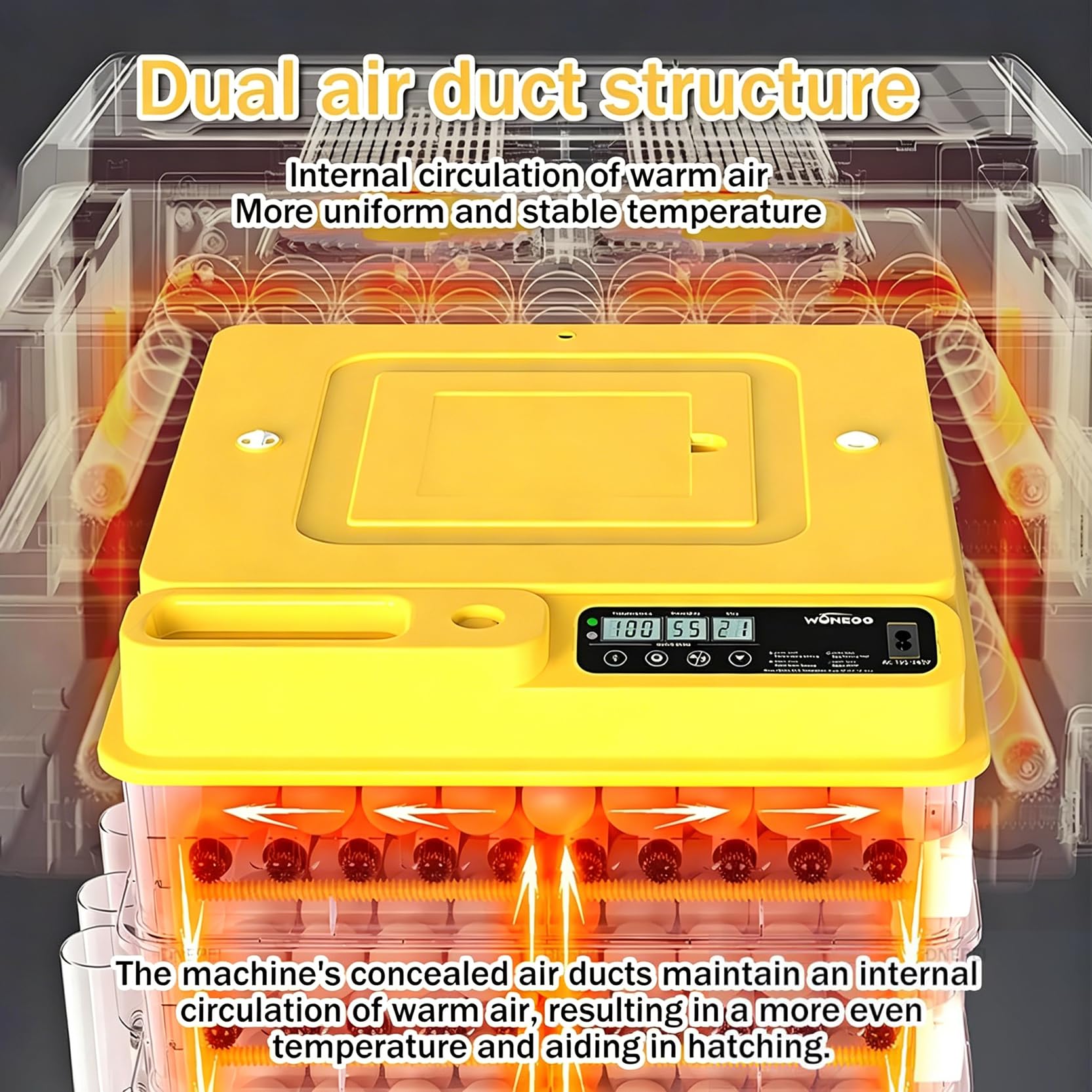 Incubadora de Huevos Profesional 288, Incubadoras de Huevos Eléctricas con Llenado Automático de Agua, Contador Diario, Máquina de Ofoscopia y Control Total del Clima Criadora de Pollos Para P 48Eggs