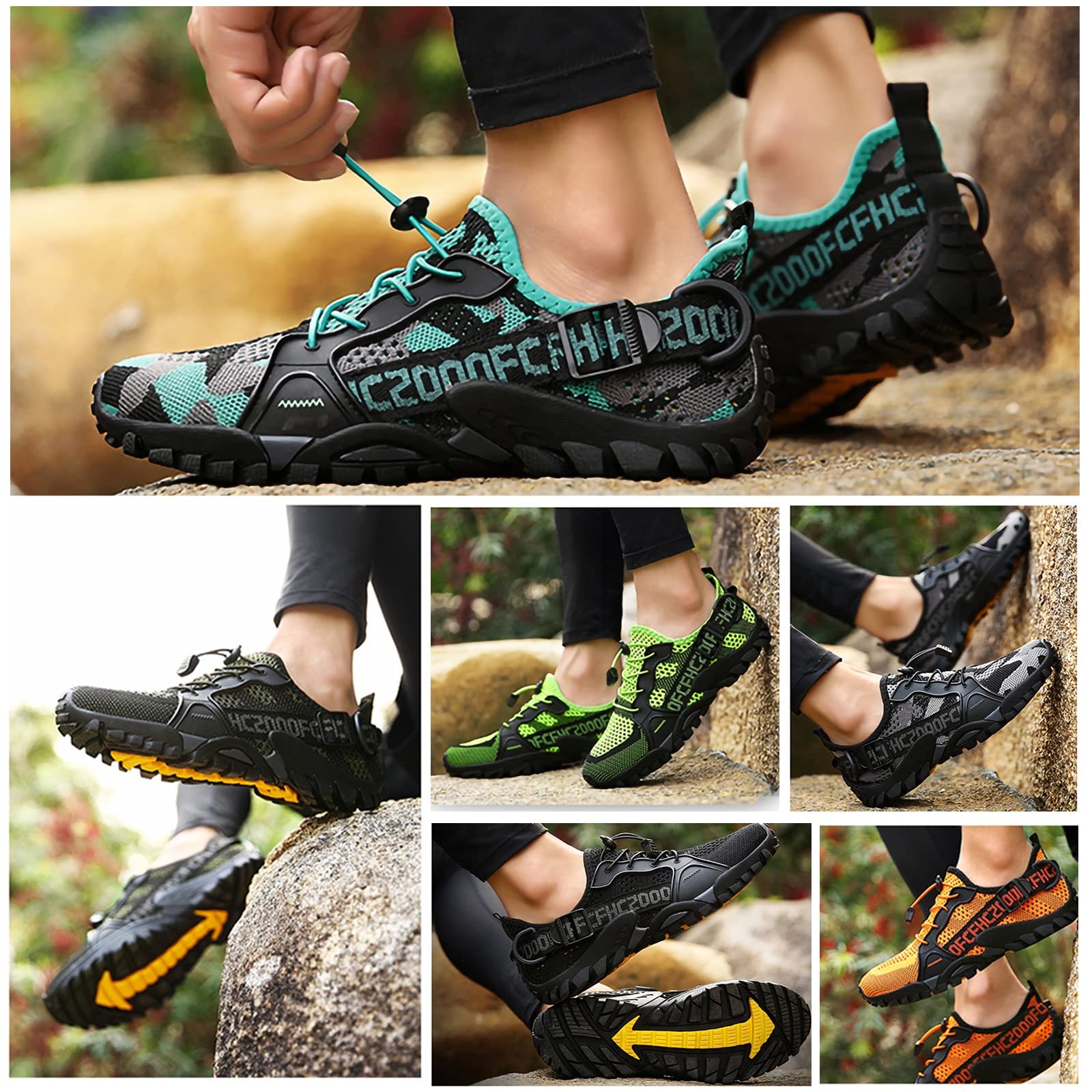 Zehenschuhe Damen Barfuß Laufschuhe Herren Barfußschuhe rutschfeste Barfußschuhe Traillaufschuhe Fitnessschuhe mit Weich Dicke Sohle, Schnell Trocknend Badeschuhe