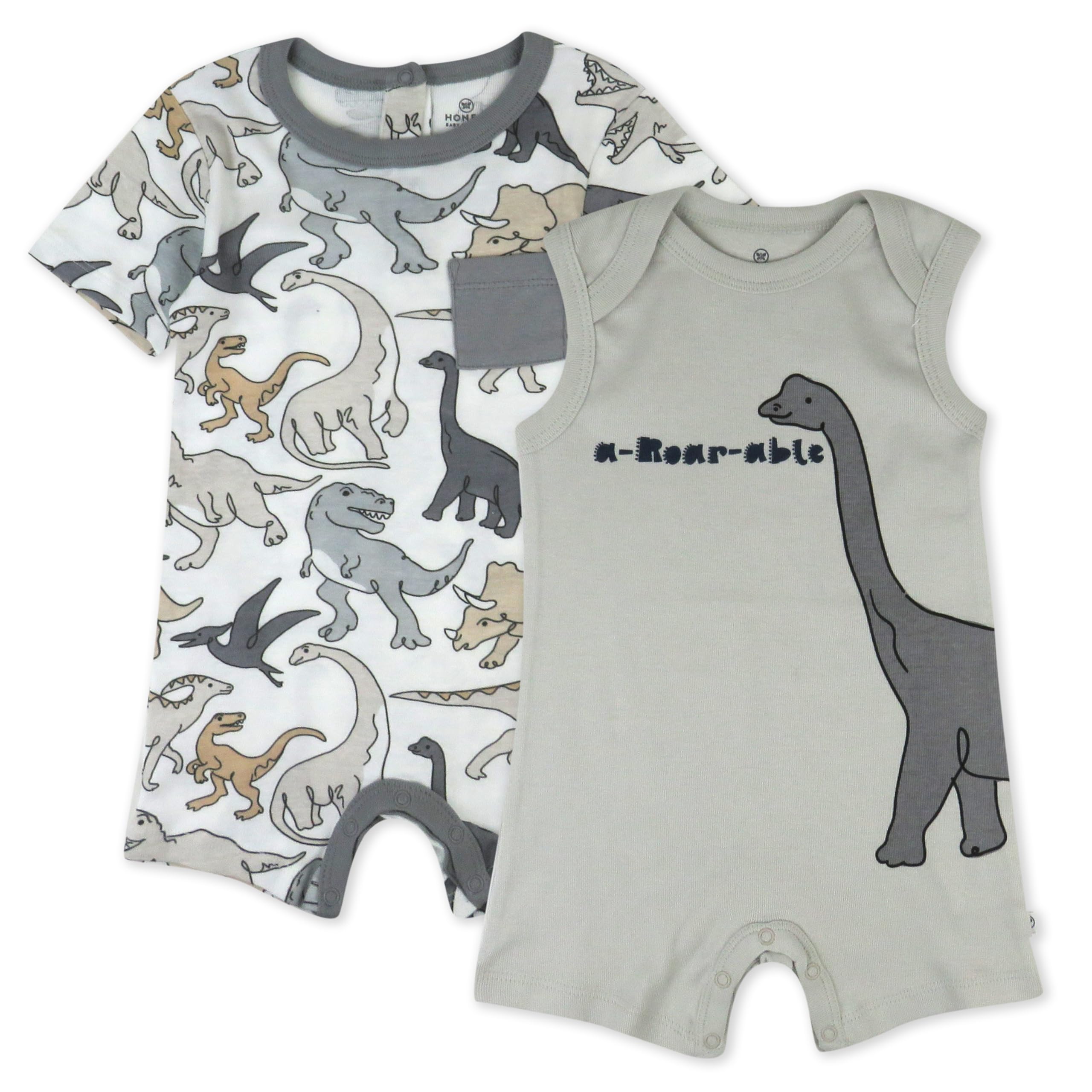 HonestBaby Short Sleeve and Tank Romper 100% Organic Cotton
