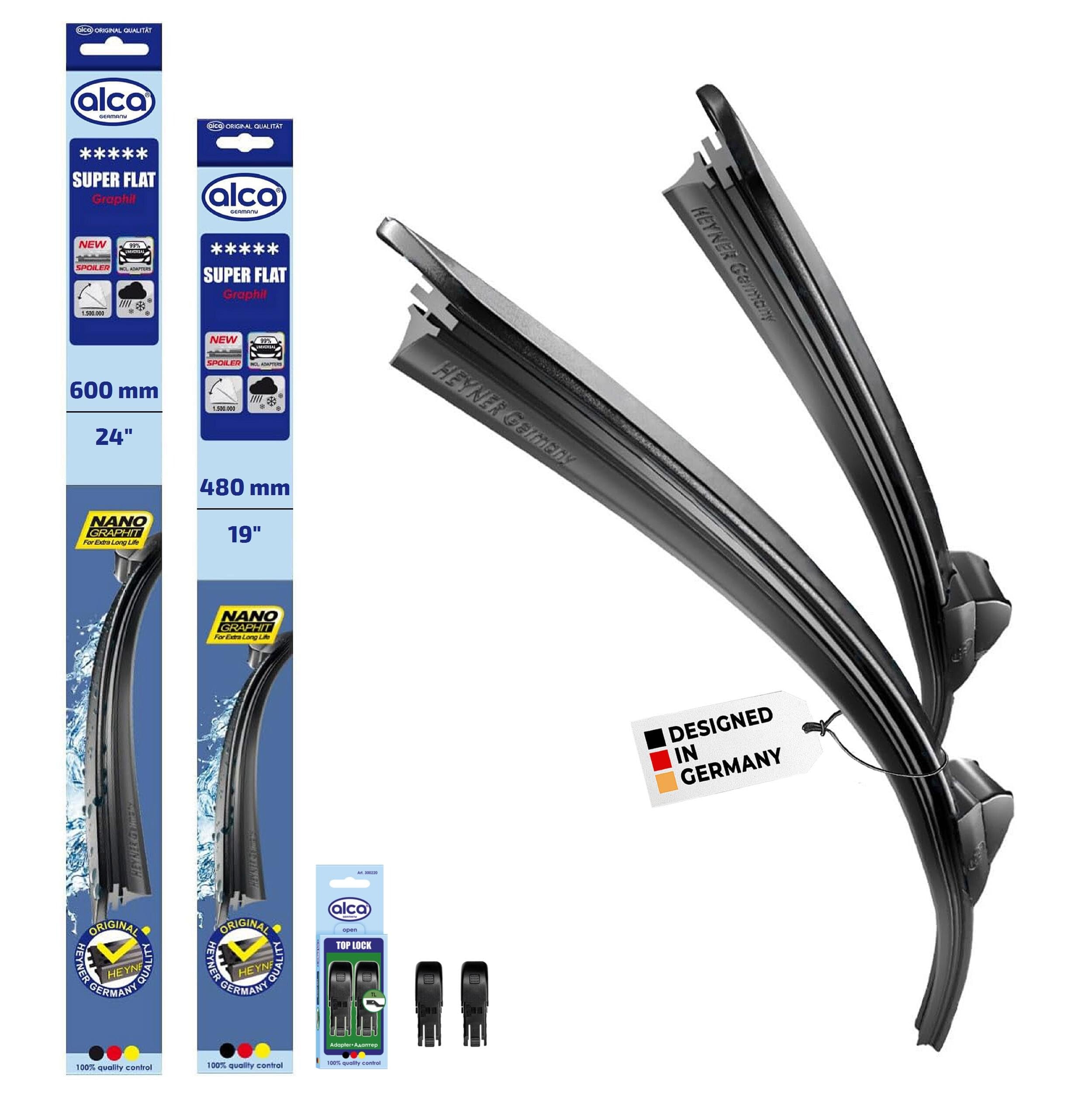 alca® Zestaw wycieraczek przedniej szyby pasuje do VW PASSAT CC (05.2008 – 11.2011) SUPER FLAT płaska wycieraczka