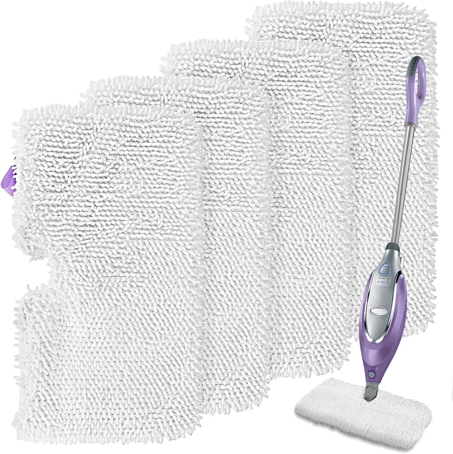 Shark Steam Mop Replacement Pads, 4 Pack Steam Pocket Mop Pads Compatible with Shark S3500 Series, S3501, S3601, S3550, S3901, SE450, S3801CO, S3601D, S2901, S2902