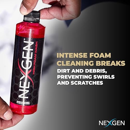 Miniatura 4 de Nexgen Lavado de autos de alta espuma (8 onzas), jabón de coche de grado profesional, pH equilibrado para un brillo impecable, detalles de automóvil