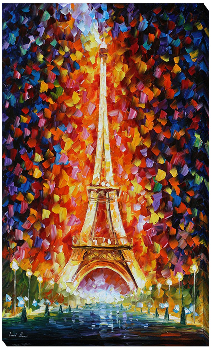 Picture Perfect InternationalGiclee Stretched Wall Art by Leonid Afremov Eiffel Tower, Paris artists-canvas, 18" x 30" x 1"