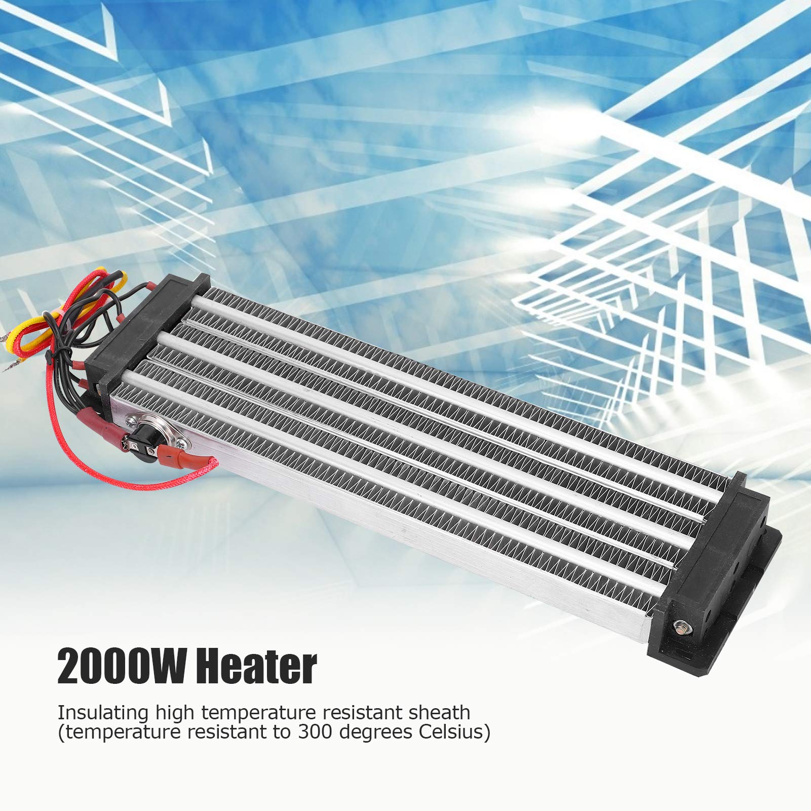 Calentador de aire de cerámica PTC de 2000 W, elemento calefactor eléctrico termostático aislado para ventilador, calentador, humidificador, aire acondicionado y automóvil