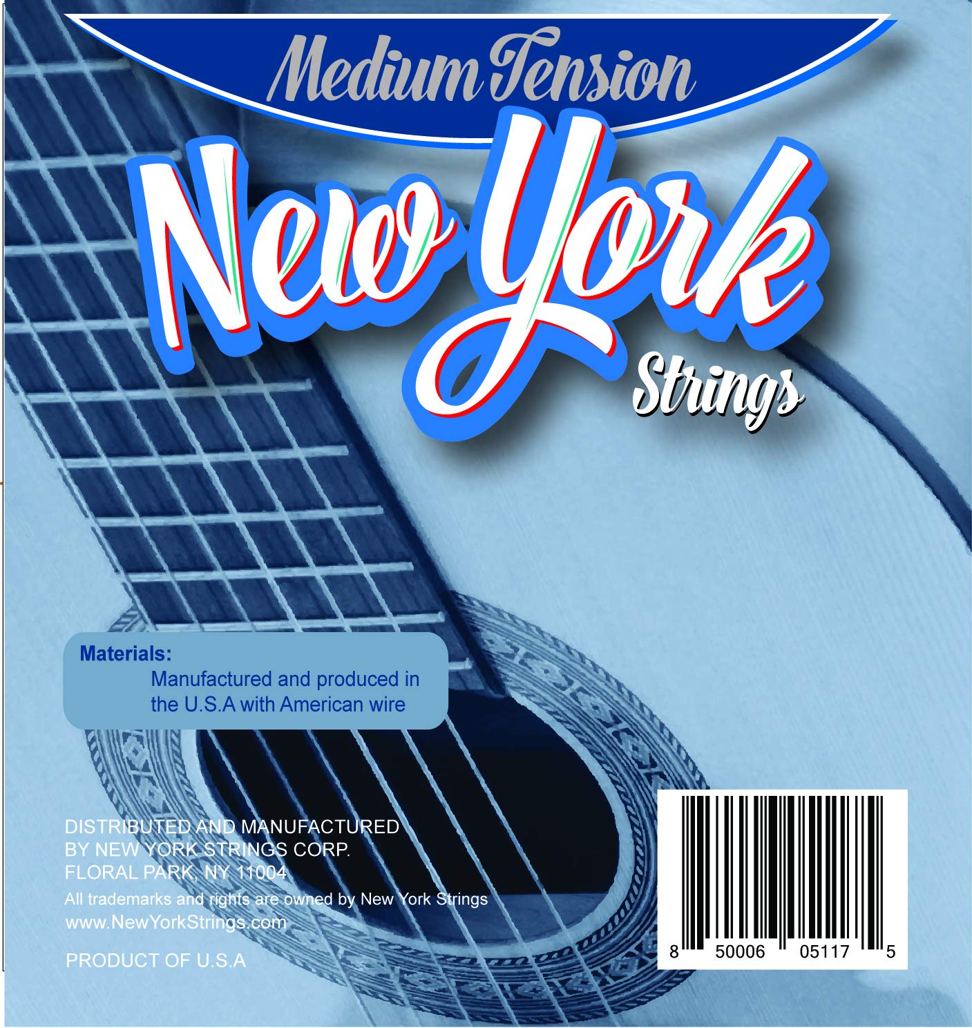 NYSC22 - Cuerdas para guitarra clásica de nailon negro - Enrollado en bronce - Tensión media - Innovación - Calidad - Las New York Strings son una sinfonía de cuerdas - Fabricado en