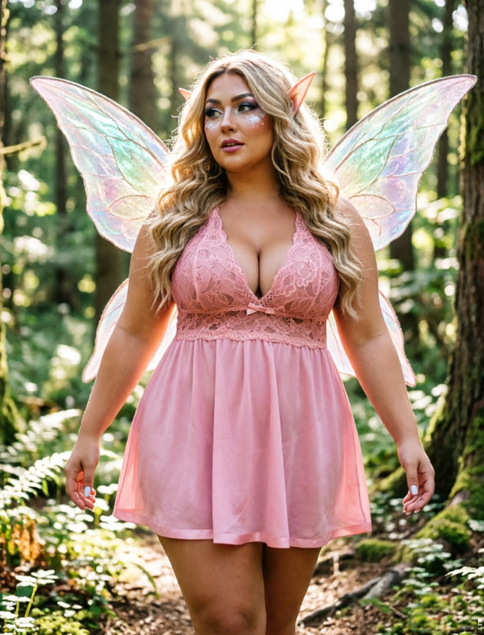 GXNRHG Femmes Grande Taille Nuisette Lingerie Dentelle Chemise vêtements de Nuit en Maille
