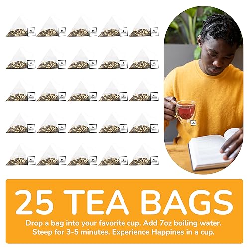 Miniatura 6 de BREWIX, Té negro con especias de naranja real (25 bolsas de té pirámide)  Mezcla de cafeína prémium con naranja picante y especias cálidas  Mezcla