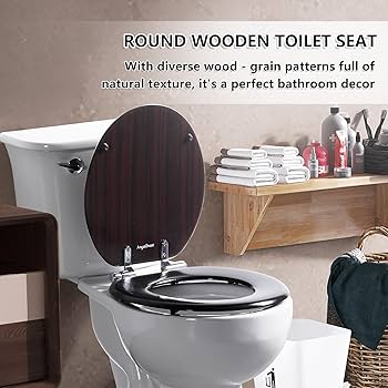 Round Toilet Seat Molded Wood Toilet Seat with Quietly Close