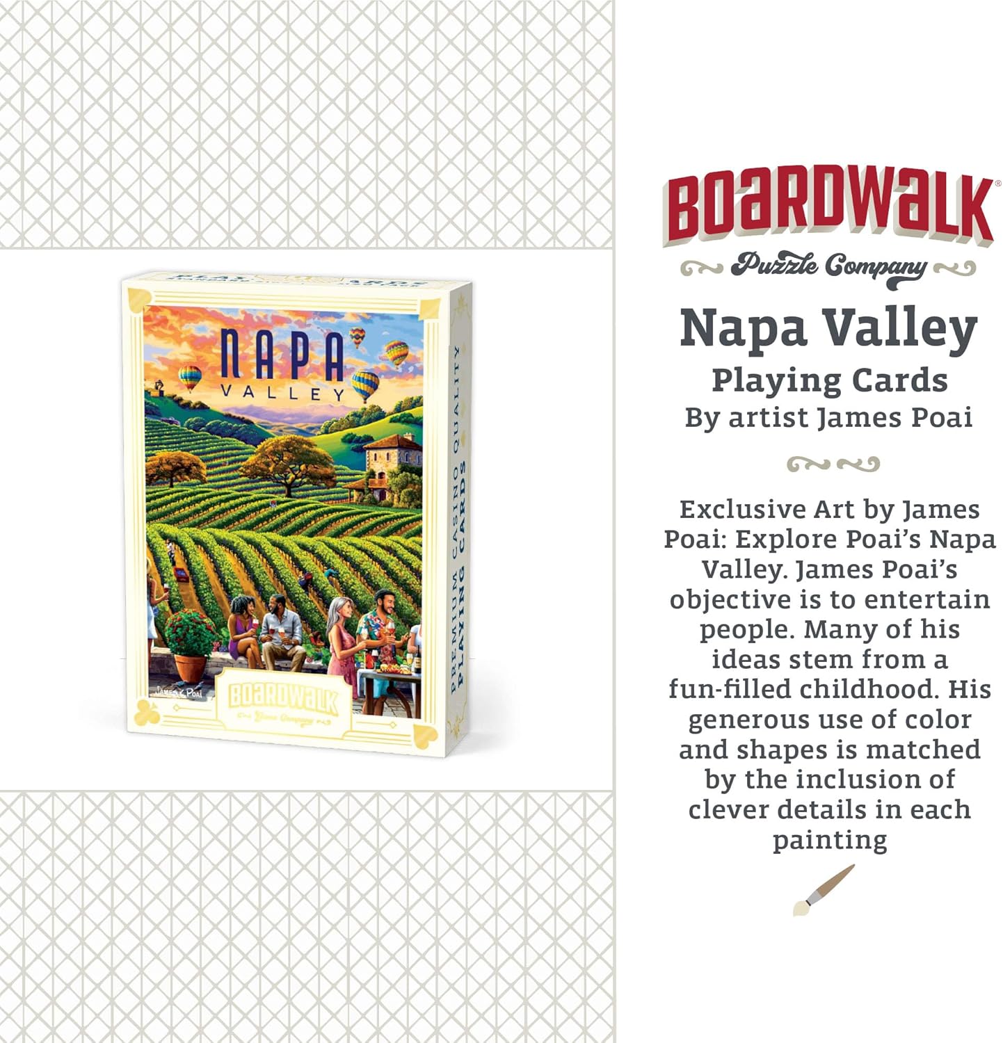 Boardwalk Puzzles Premium Featherlight Unique Playing Cards, Fun Themed Deck for Home and Travel | Napa Valley