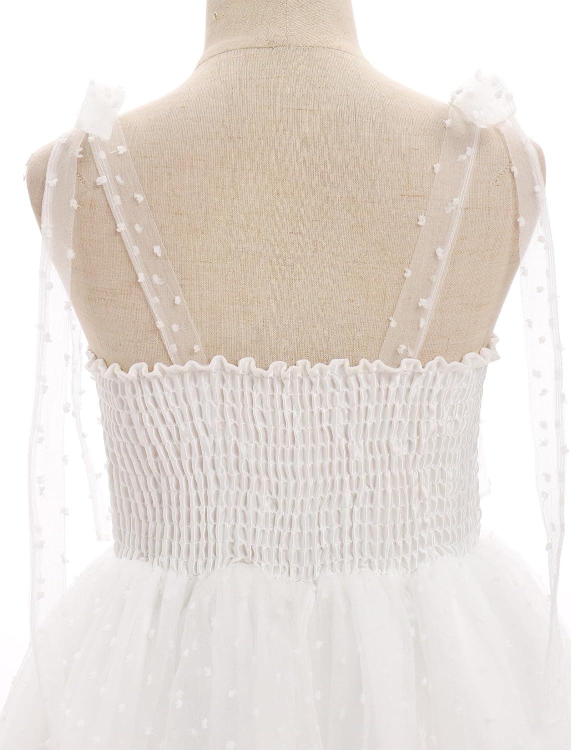 IDOPIP スモックフラワーガールドレス 結婚式 幼児 キッズ パーティー 誕生日 プリンセスドレス ページェント ノースリーブ