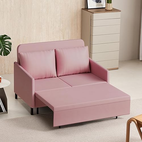 Miniatura 2 de XSPRACER Sofá biplaza convertible 3 en 1 con cama extraíble y almacenamiento para sala de estar, dormitorio, balcón, caravana, gris oscuro