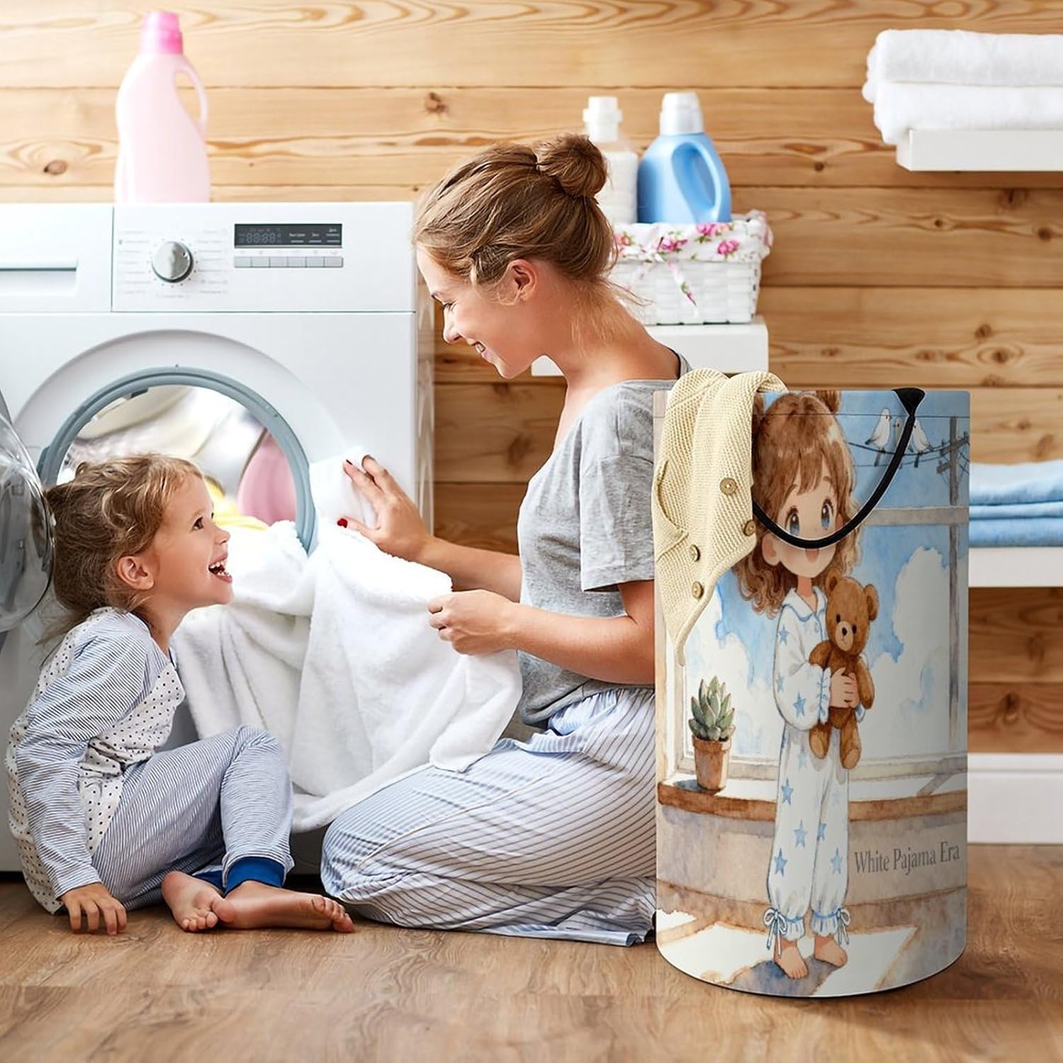 Dirty Clothes Basket Extra Large 110l Open Top Laundry Hamper With Portable Carry Handles, Foldable Waterproof Clothes Basket Spacious Laundry Bag For Bedroom Bathroom Laundry Room Dorm