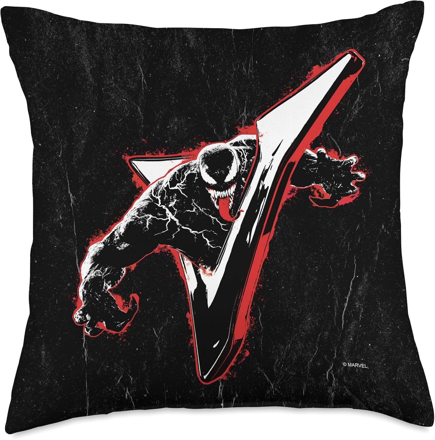 Marvel Venom: Let There Be Carnage Red and Black Throw Pillow