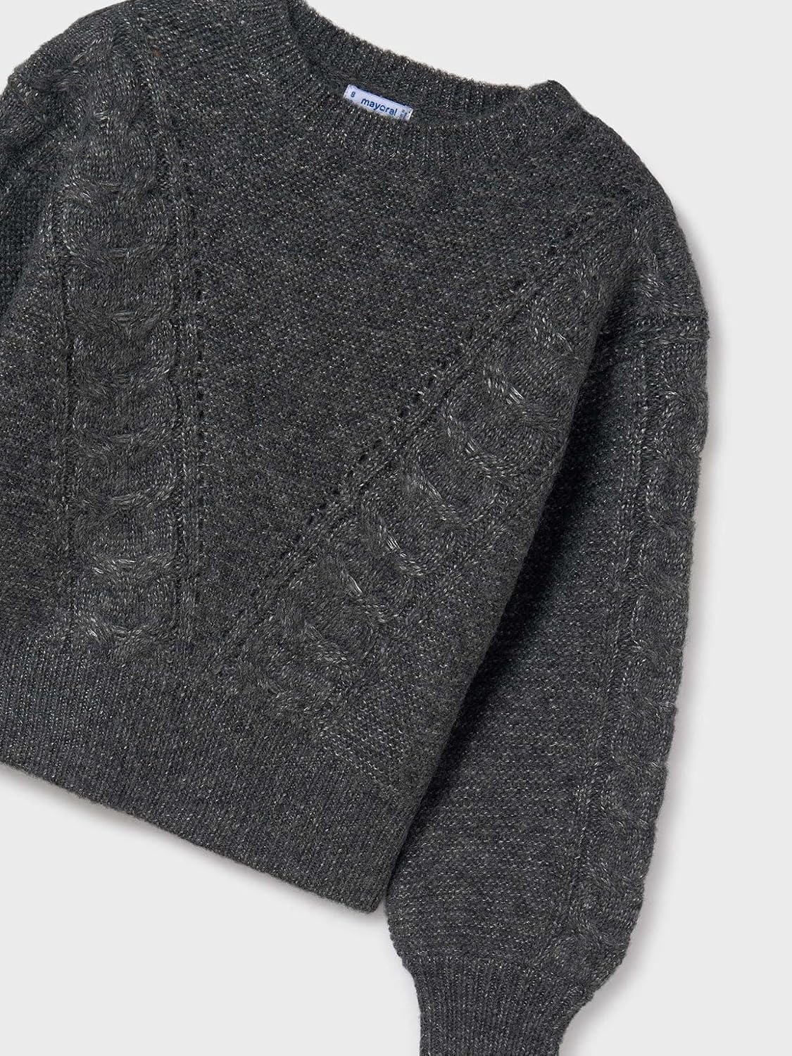 Mayoral Textured Jumper for Girls Charcoalmx