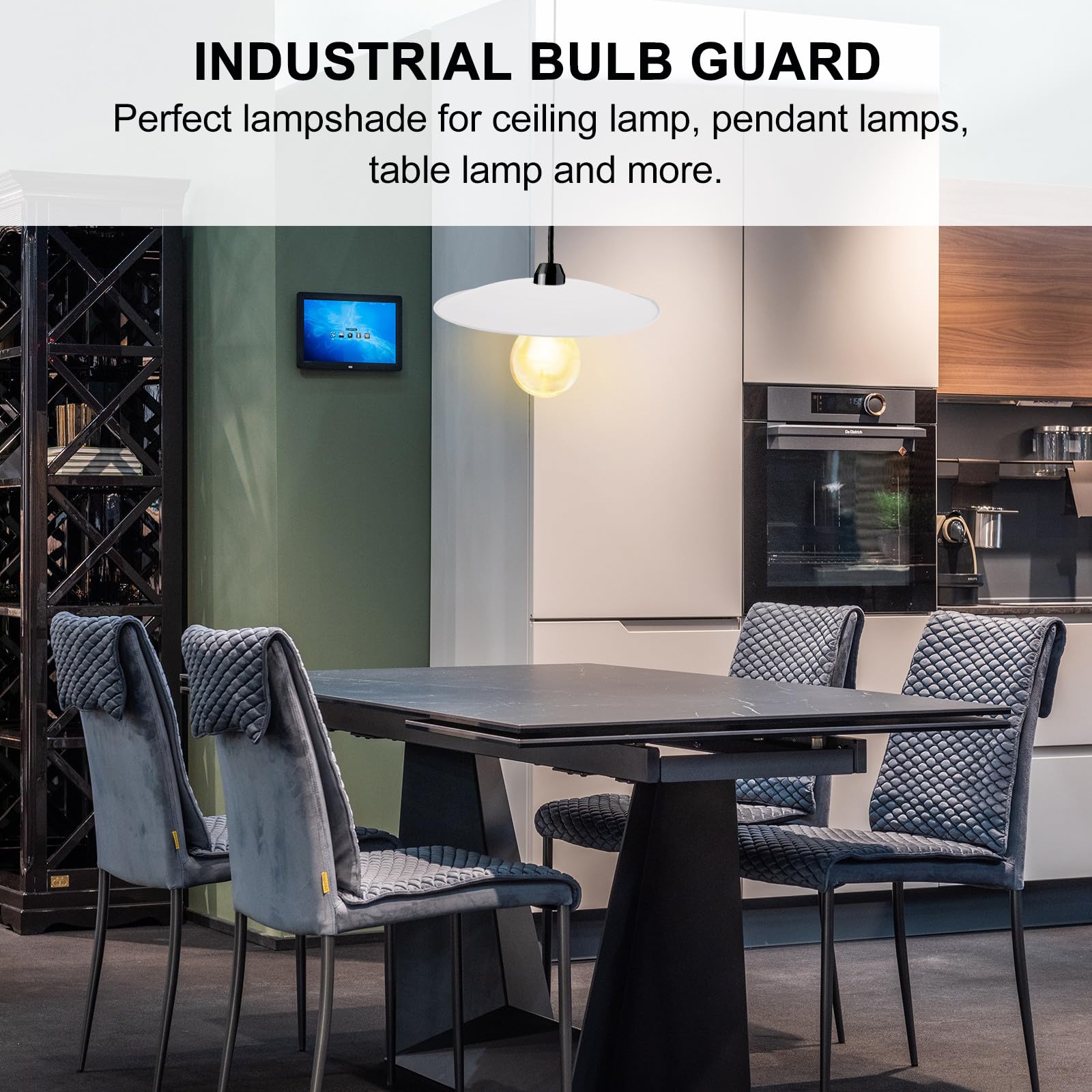 ibasenice Copertura per Plafoniera in Lega di Alluminio da 30 Cm, Paralume Industriale per Lampade da Soffitto e Sospensione, Accessorio Metallico Antiscivolo per Uso Esterno e Industriale