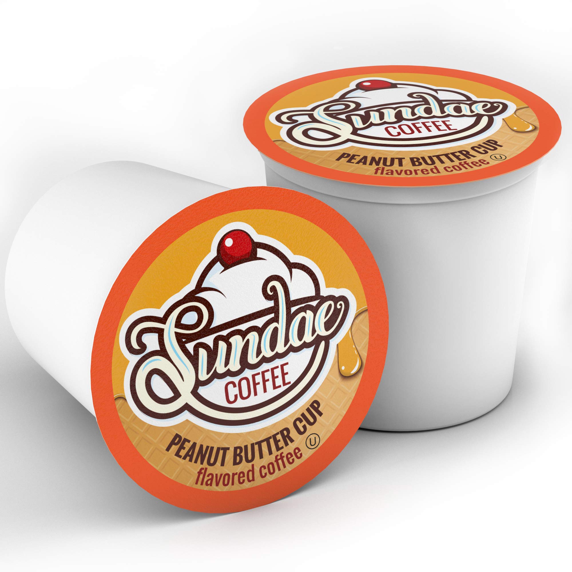 Sundae Coffee Sundae - Cápsulas de café con sabor a helado, 2.0 tazas de mantequilla de maní compatibles con Keurig K-Cup, 48 unidades