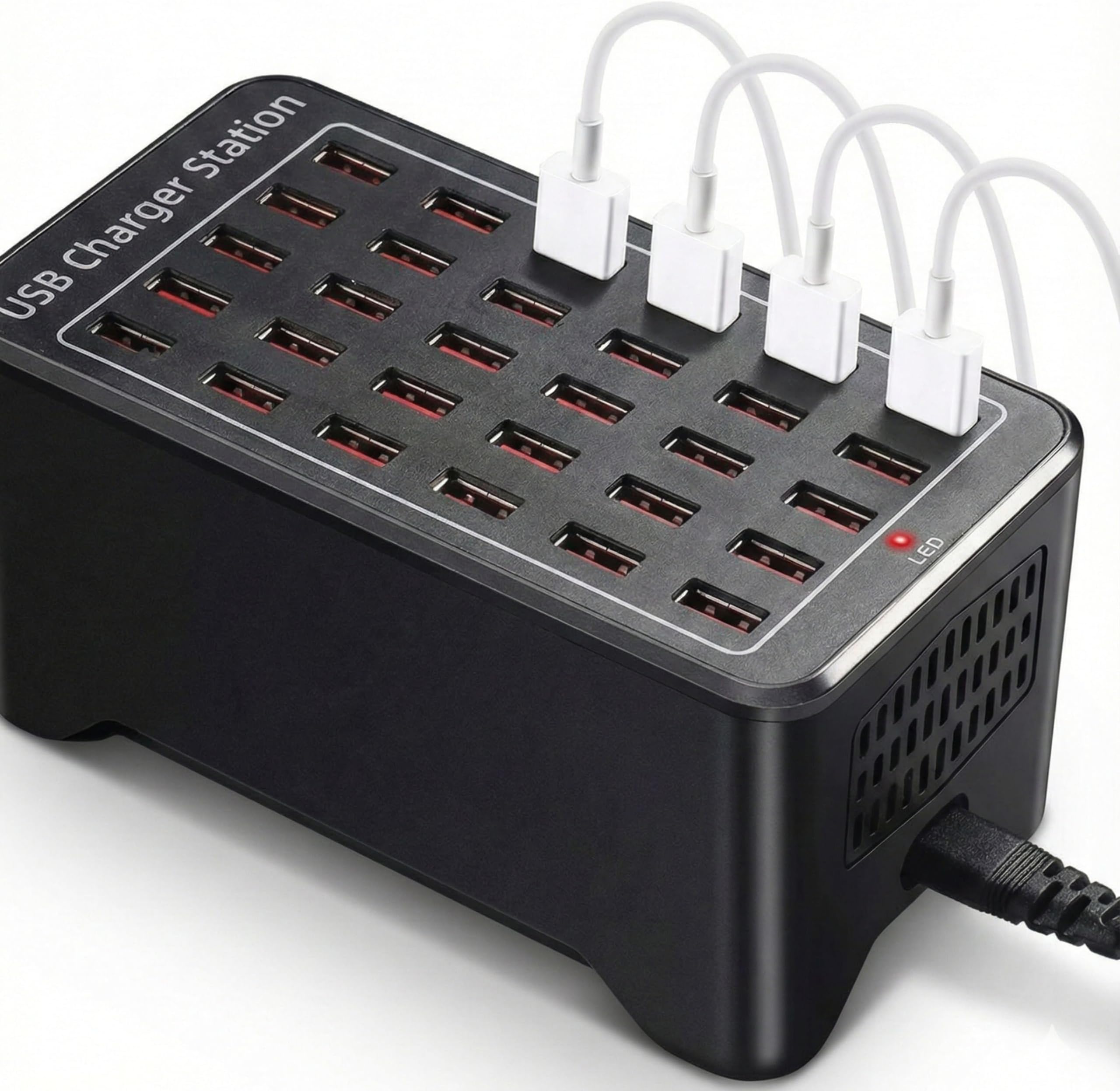 30-Port Desktop USB Charger – Fast Multi-Device Charging Station for Phones, Tablets & USB Devices | High-Capacity Charging Hub for Office, Home, Hotel & School