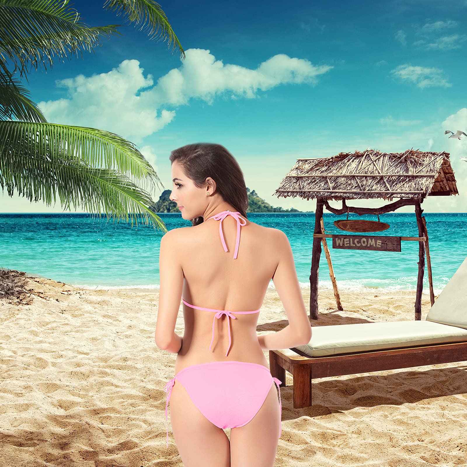 Vaupan Sexy Bikini Set Brazilian Swimwear Two Pieces Bottom Triangle