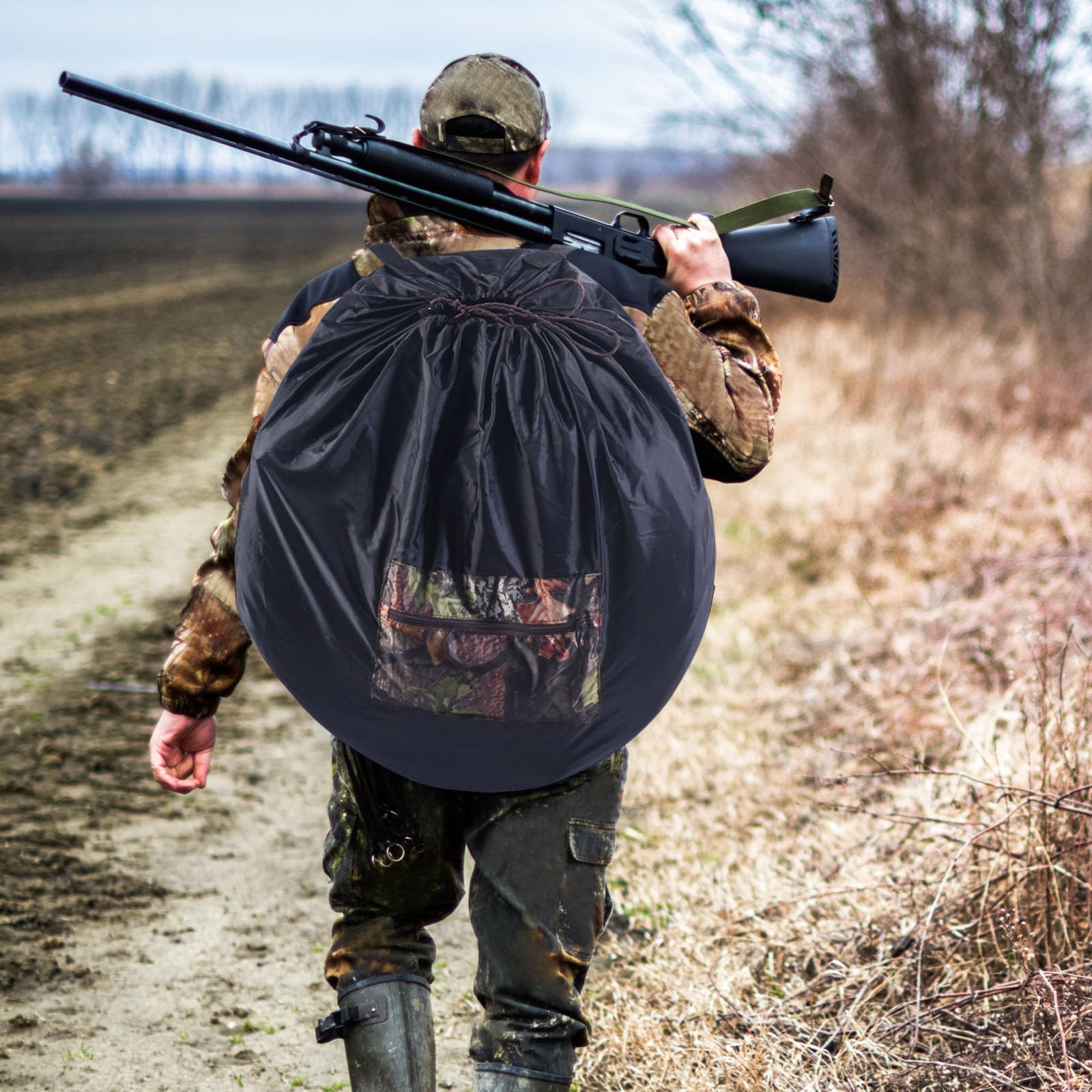 HOMASIS Tenda da Caccia per 2-3 Persone, Capanno Mimetico con 3 Finestre e Porta, Tenda da Caccia Portatile con Borsa per Il Trasporto, 152 x 152 x 163 cm