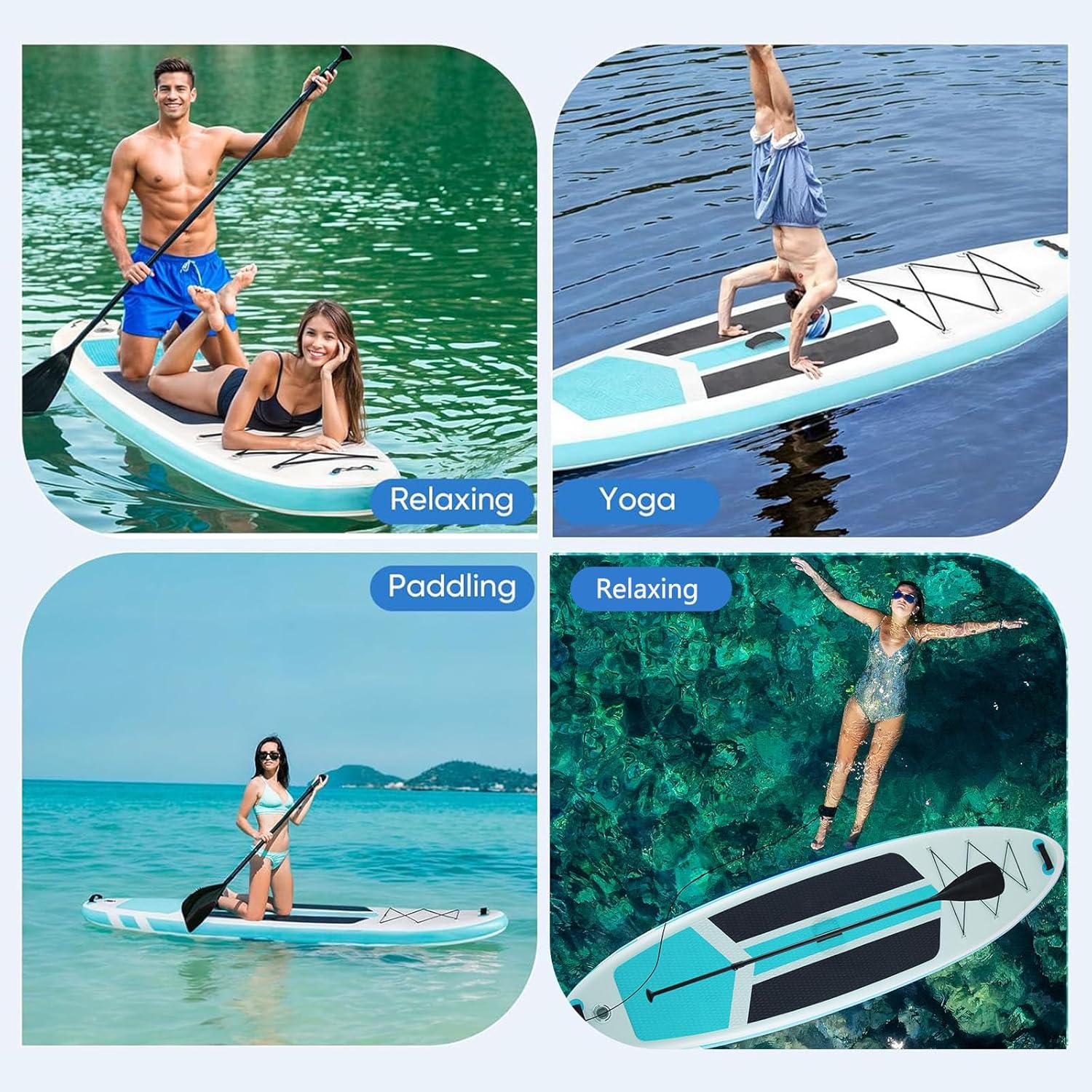 10.5' Inflatable Stand Up Paddle Board with Premium SUP Paddle Board Accessories, 2-in-1 Paddle with Wide Stable Design for All Skill Levels, Non-Slip Comfort Deck for Youth & Adult