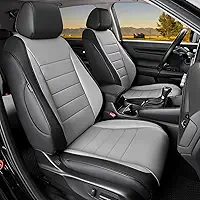 HKZ Conjunto completo de capas de assento de carro CRV para Honda CR-V 2023 2024 2025 2026 CRV LX; EX; EX-L; Sport; Touring; edição especial e modelo híbrido - couro (preto/cinza)