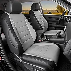 HKZ Conjunto completo de capas de assento de carro CRV para Honda CR-V 2023 2024 2025 2026 CRV LX; EX; EX-L; Sport; Touring; edição especial e modelo híbrido - couro (preto/cinza)