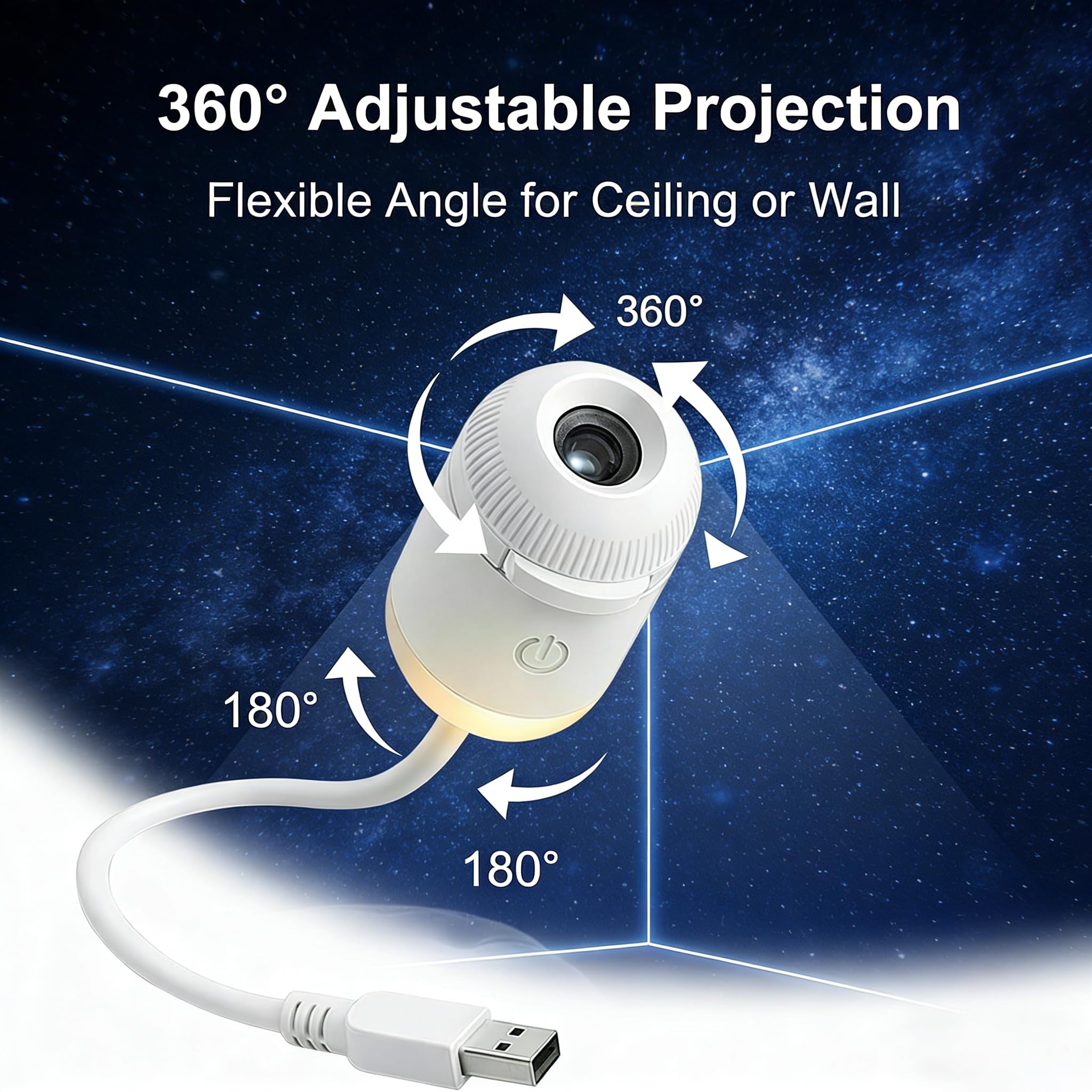 Proyector de luz nocturna de cielo estrellado, proyector portátil 2 en 1 con 12 películas de proyección, control de brillo ajustable de 360°, luz LED nocturna para niños y adultos, recámara, hogar