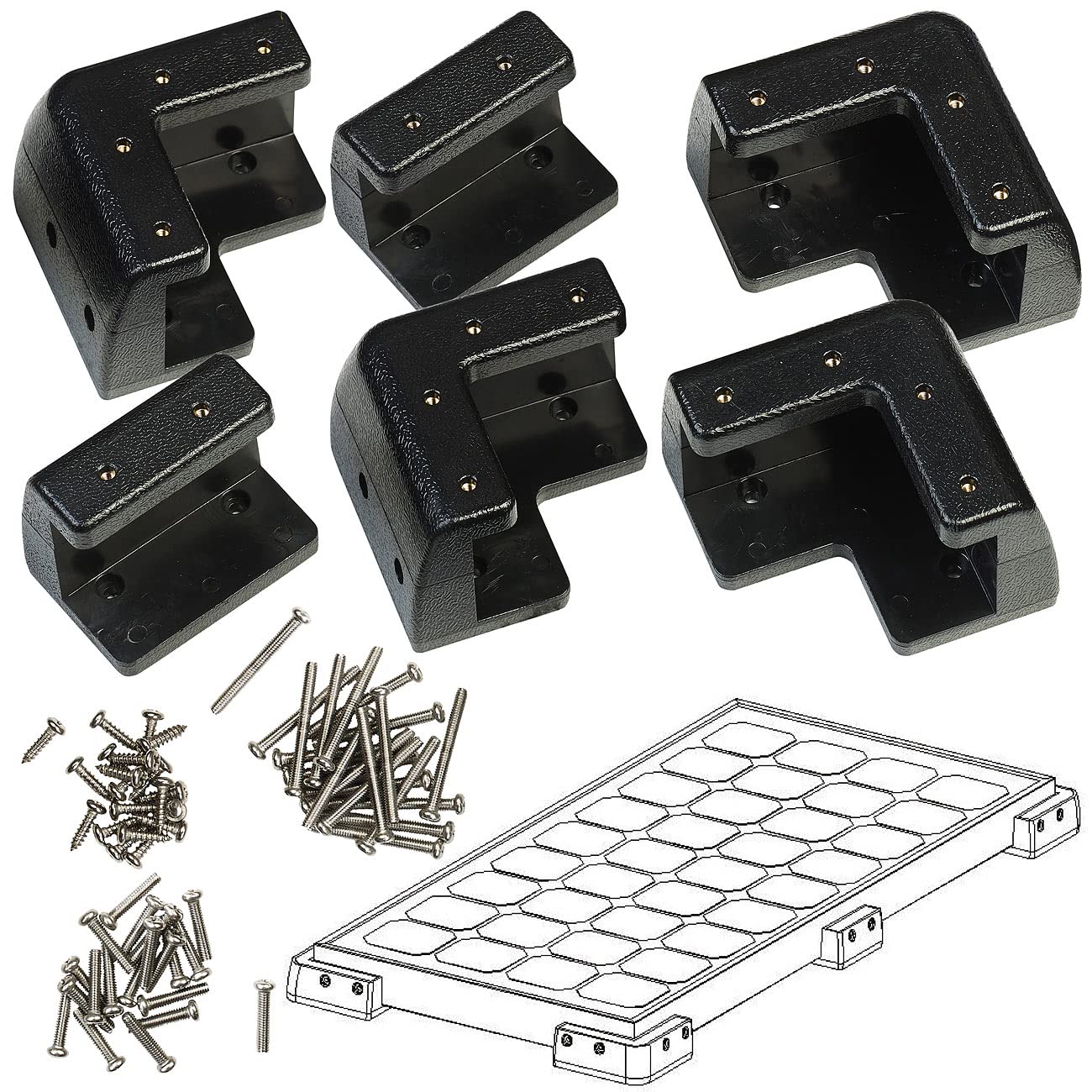 Kit de fixation pour panneau solaire en ABS - coloris noir [revolt]