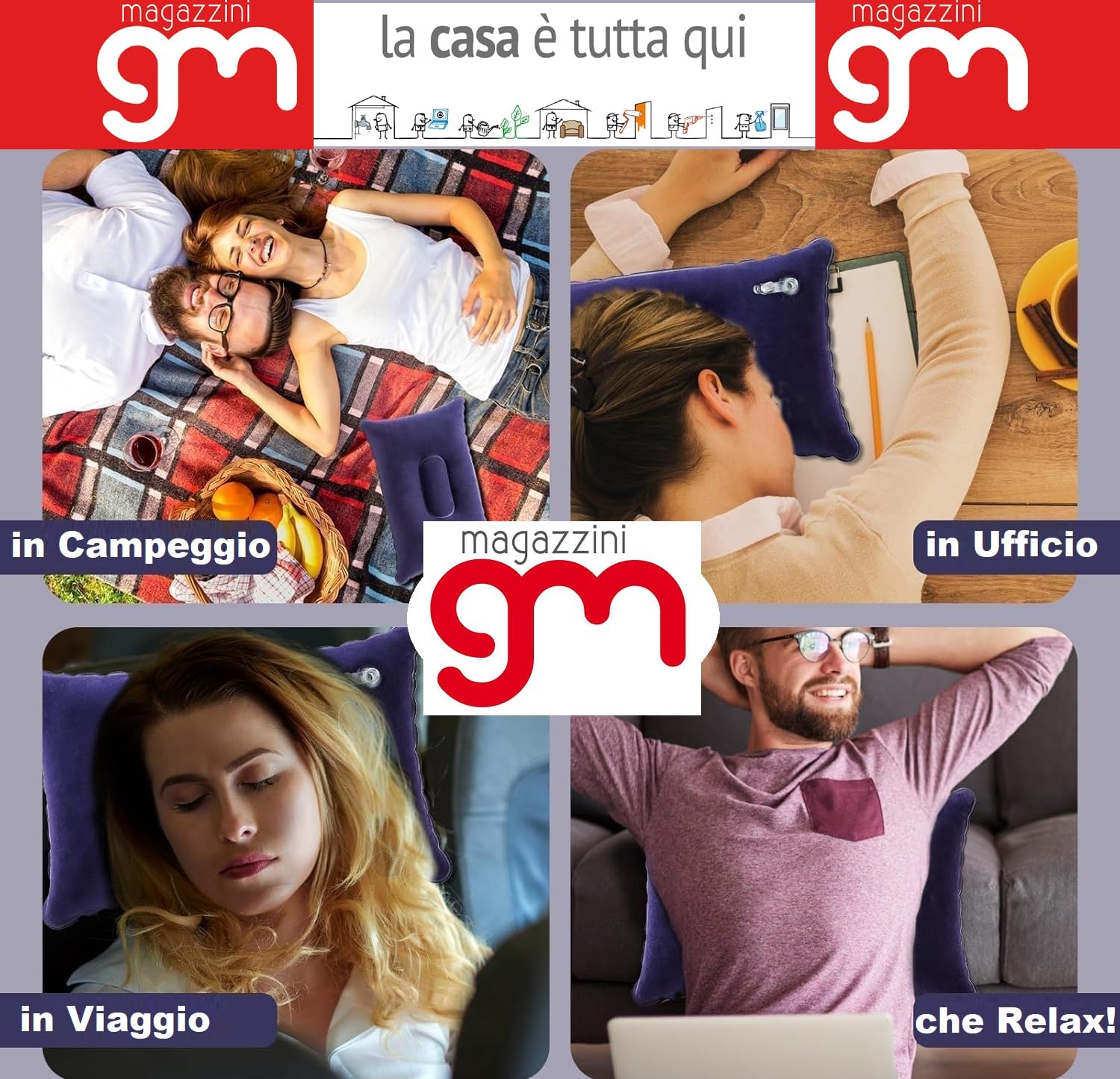 Cuscino Gonfiabile, Cuscini Gonfiabili da Viaggio per Auto Treni Autobus Spiaggia Campeggio Escursioni, Morbido in Velluto Ottimo Relax (1, Fucsia)