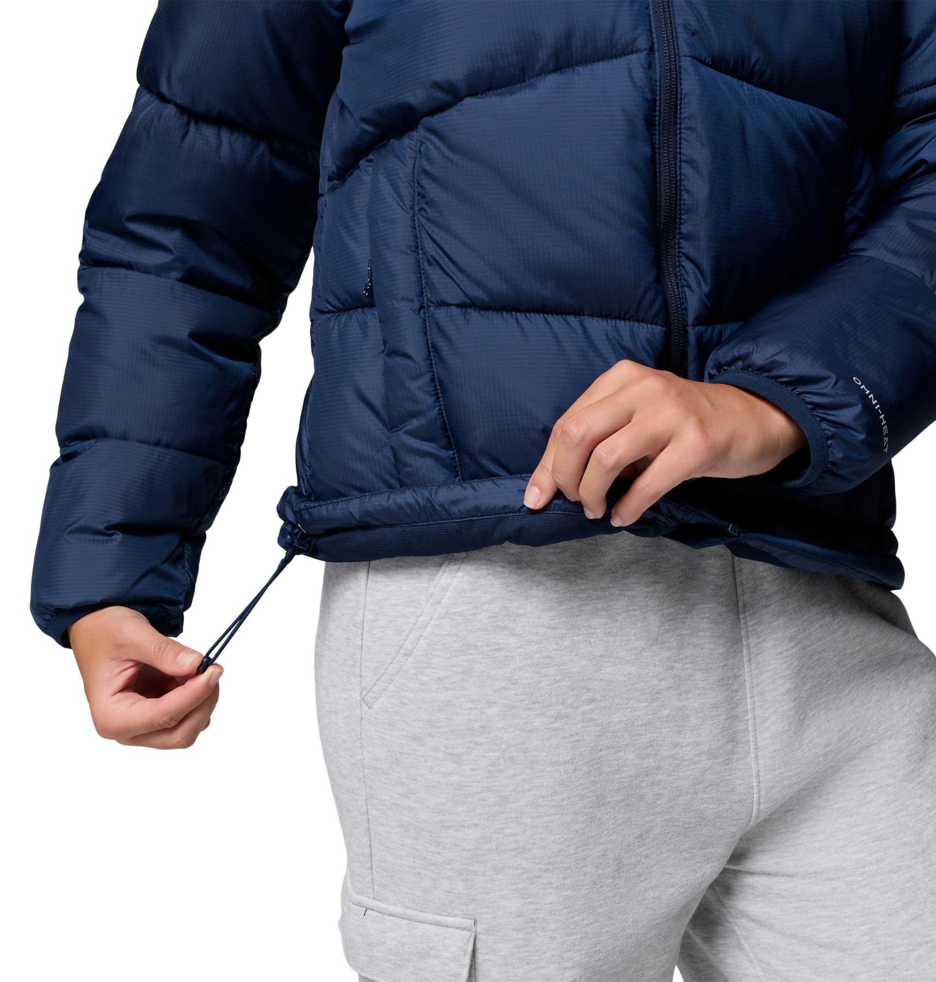 Columbia Damska kurtka z kapturem Fivemile Butte, kurtka puchowa z kapturem, Collegiate Navy, L