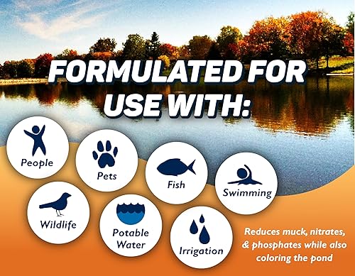 Miniatura 4 de Crystal Blue Crystal Blue Pond Booster - Combo de limpiador natural de estanques y tinte de estanque Crystal Blue - Trata hasta 1 acre - Agua