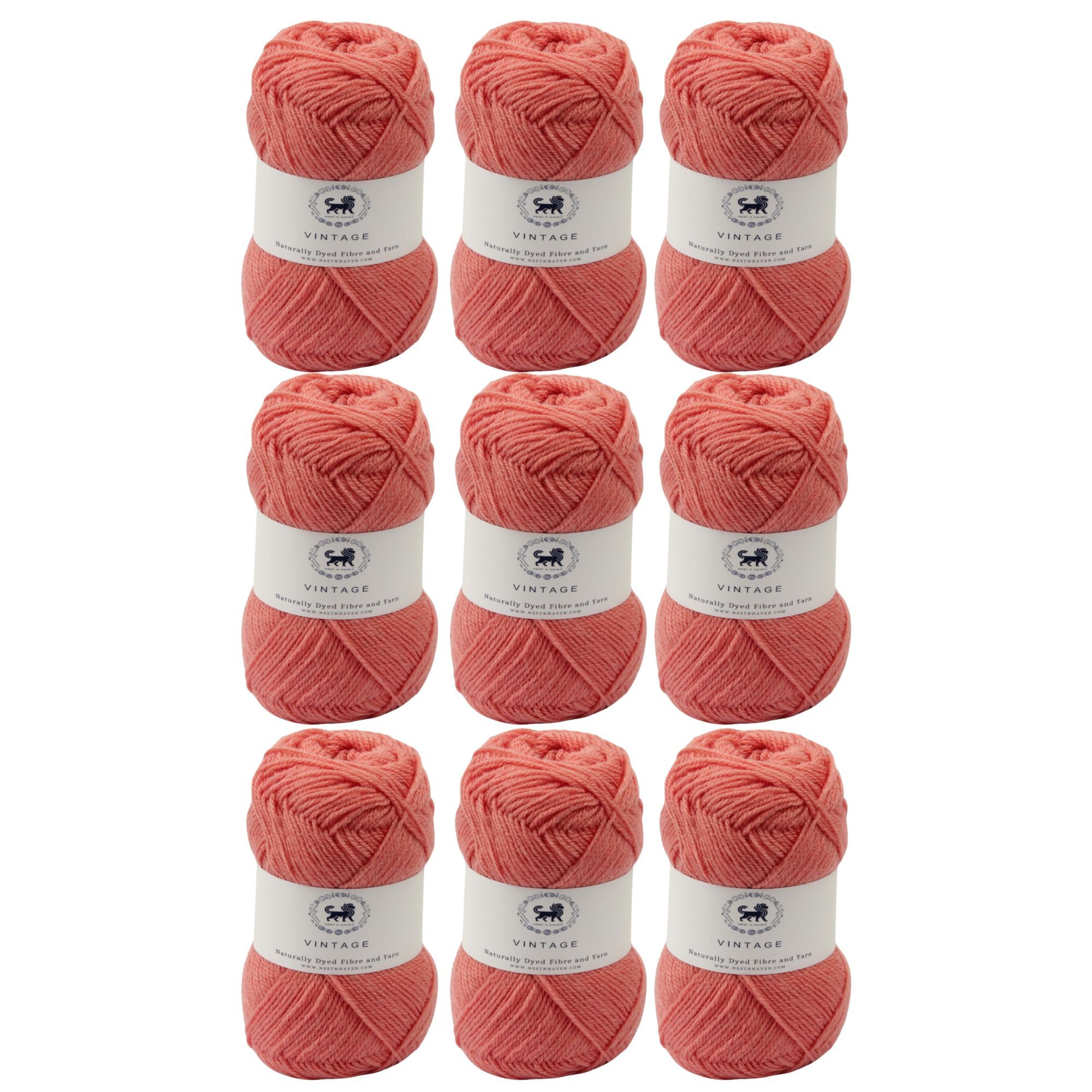 Nestnhaven Acrowools Vintage, Micro Soft, Hand Knitting and Crochet Yarn. Pack of 1 Ball - 100gms. Shade no - NNHV001 (Salmon) | (900 Gm)
