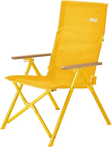 Coleman 2195980 Ray Chair, Yellow (Tienda Exclusive Color), 3 Levels of Reclining, Foldable, High Back