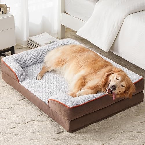 Miniatura 11 de Camas ortopédicas para perros grandes, cama impermeable para perros, cama de espuma para perros grandes, cama grande para mascotas con funda de