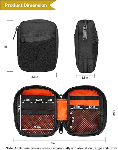 Miniatura 6 de VIPERADE VE31 - Bolsa pequeña EDC para hombre, organizador de bolsillo EDC para hombres, bolsa organizadora de EDC pequeña, organizador de bolsillo