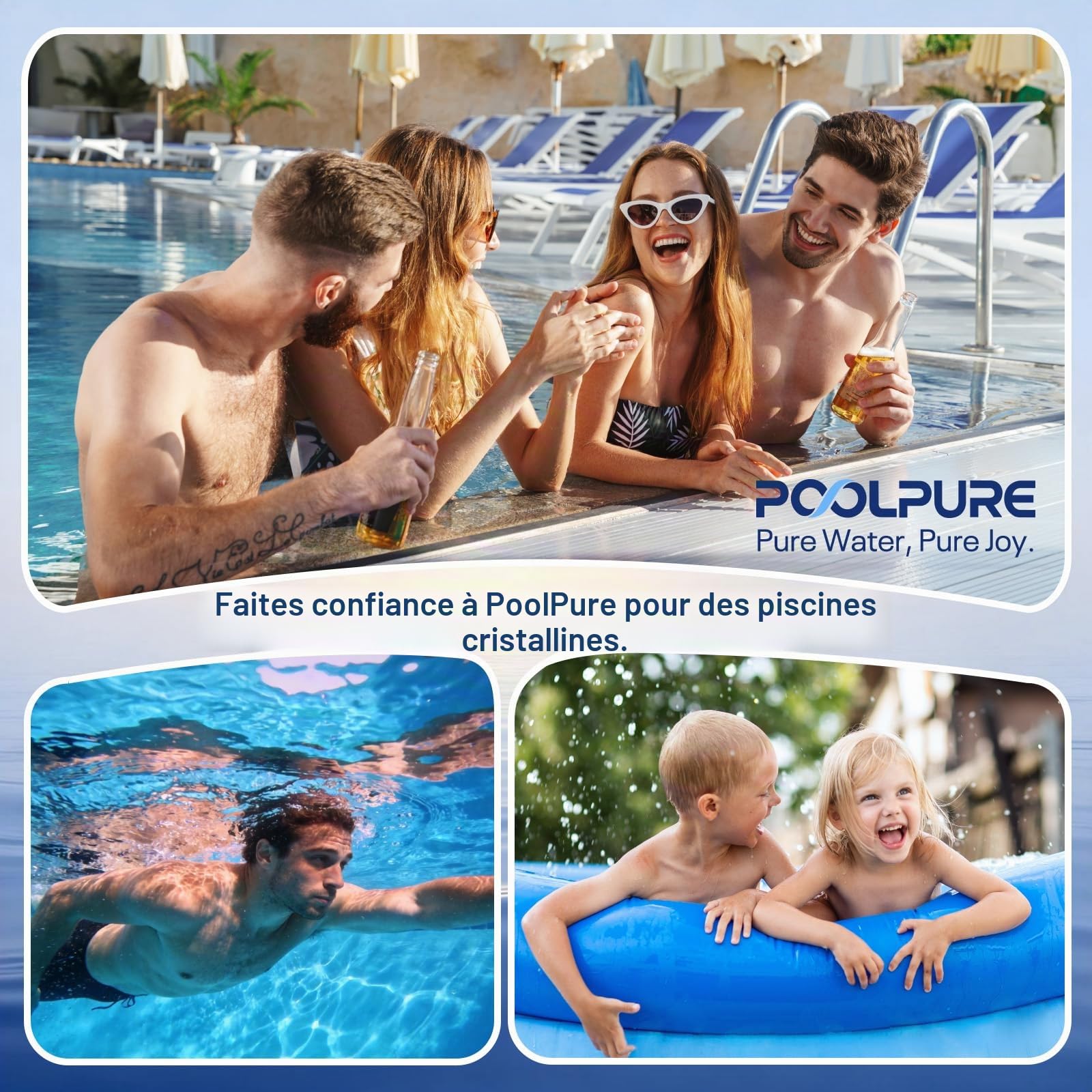 POOLPURE Summer Escapes Lot de 4 filtres de Remplacement pour Piscine et Spa de Type D, Summer Waves P57100102, P57000104
