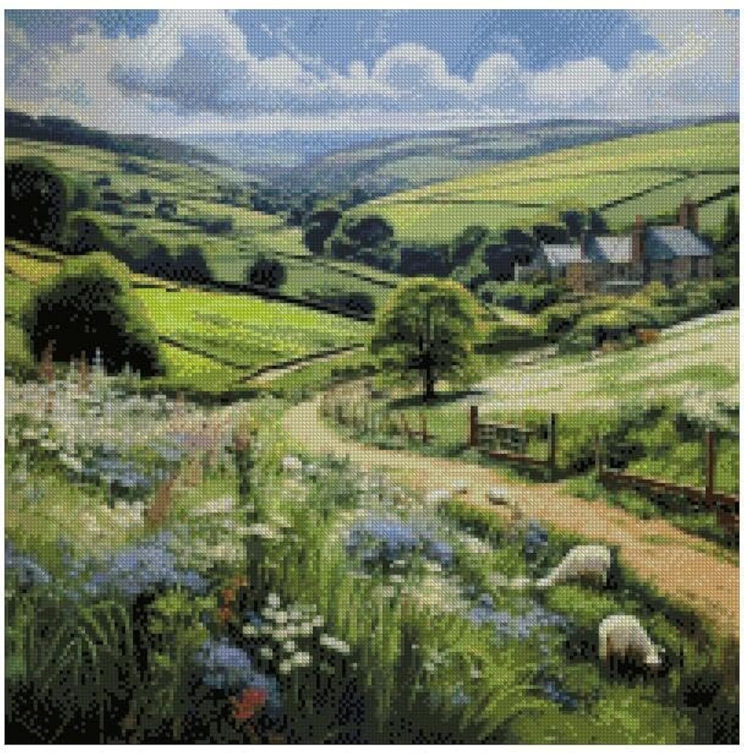 Sponsored Ad – A Patch of Field Landscape Ccross Stitch Kits,100% Cotton,14count, Blank aida Fabric, 200x200 Stitch 36x36 cm Counted Cotton Cross Stitch Kits