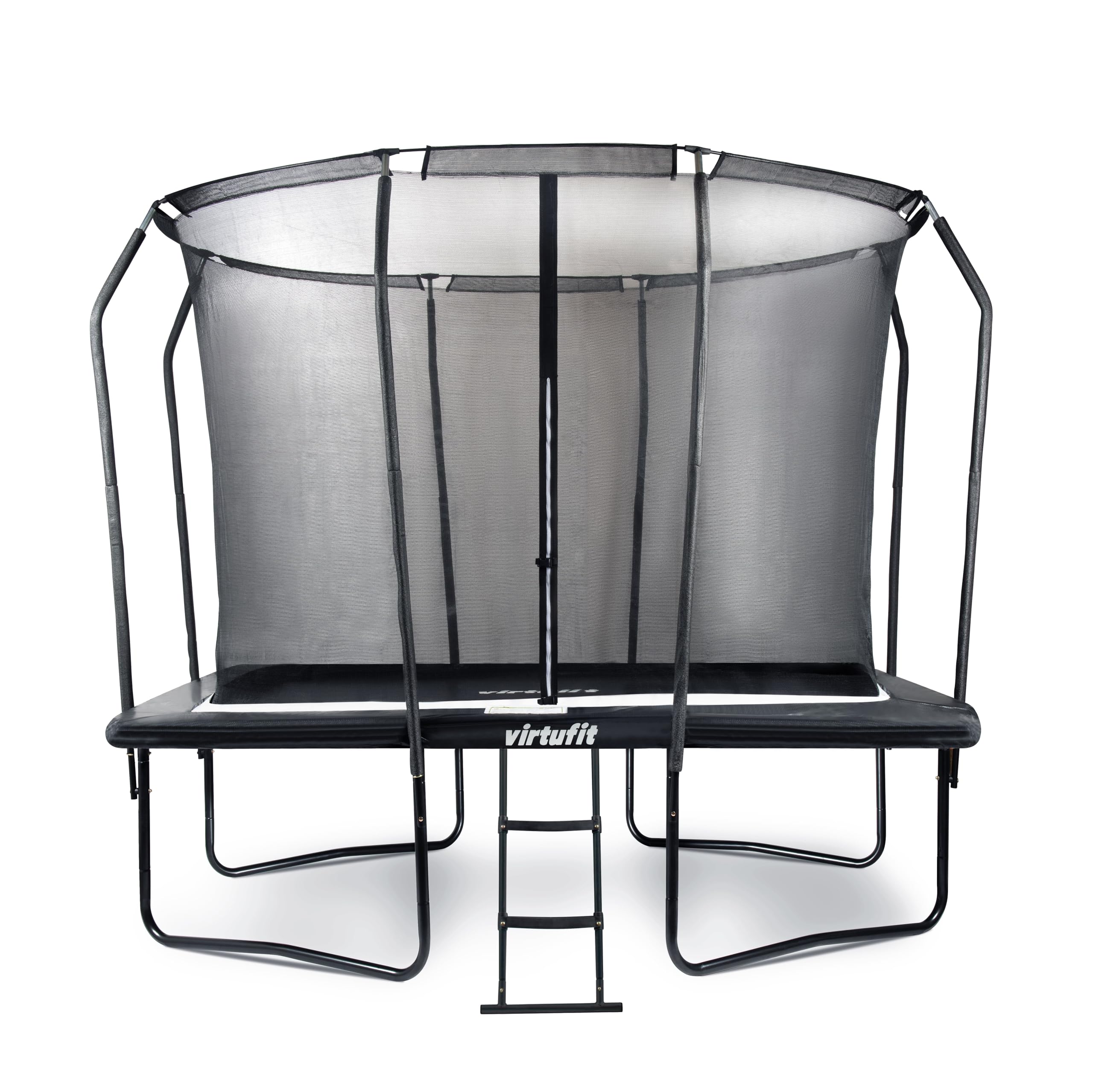 VirtuFit - Trampolín rectangular Premium con red de seguridad, 183 x 274 cm, color negro