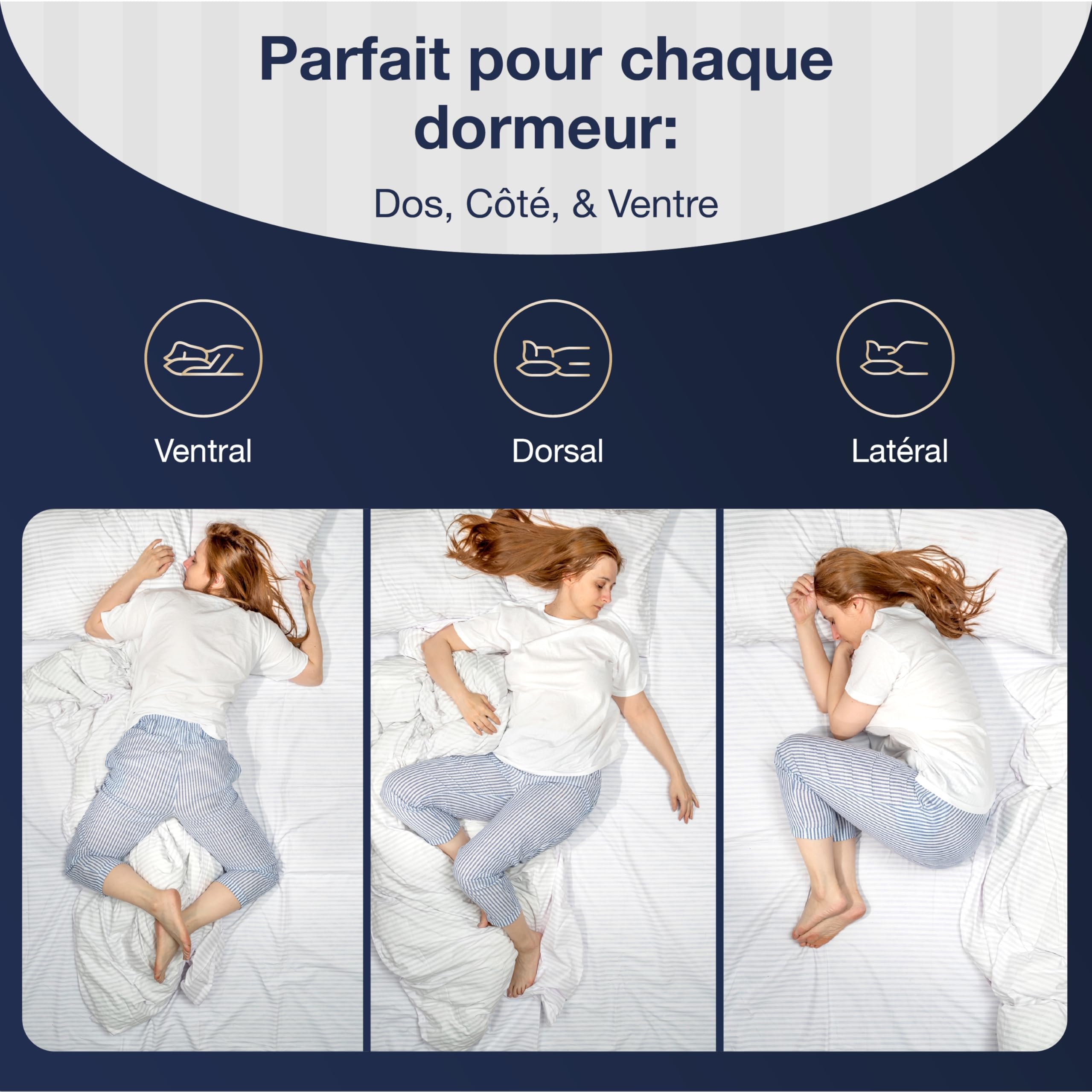 Fabsy Lot de 2 oreillers de lit-Oreiller en Microfibre-Oreiller Super Doux et Rafraîchissant, Rempli de bules de Polyester Respirantes-Durable–Coussin Réglable en Hauteur (Blanc, 65x65cm)