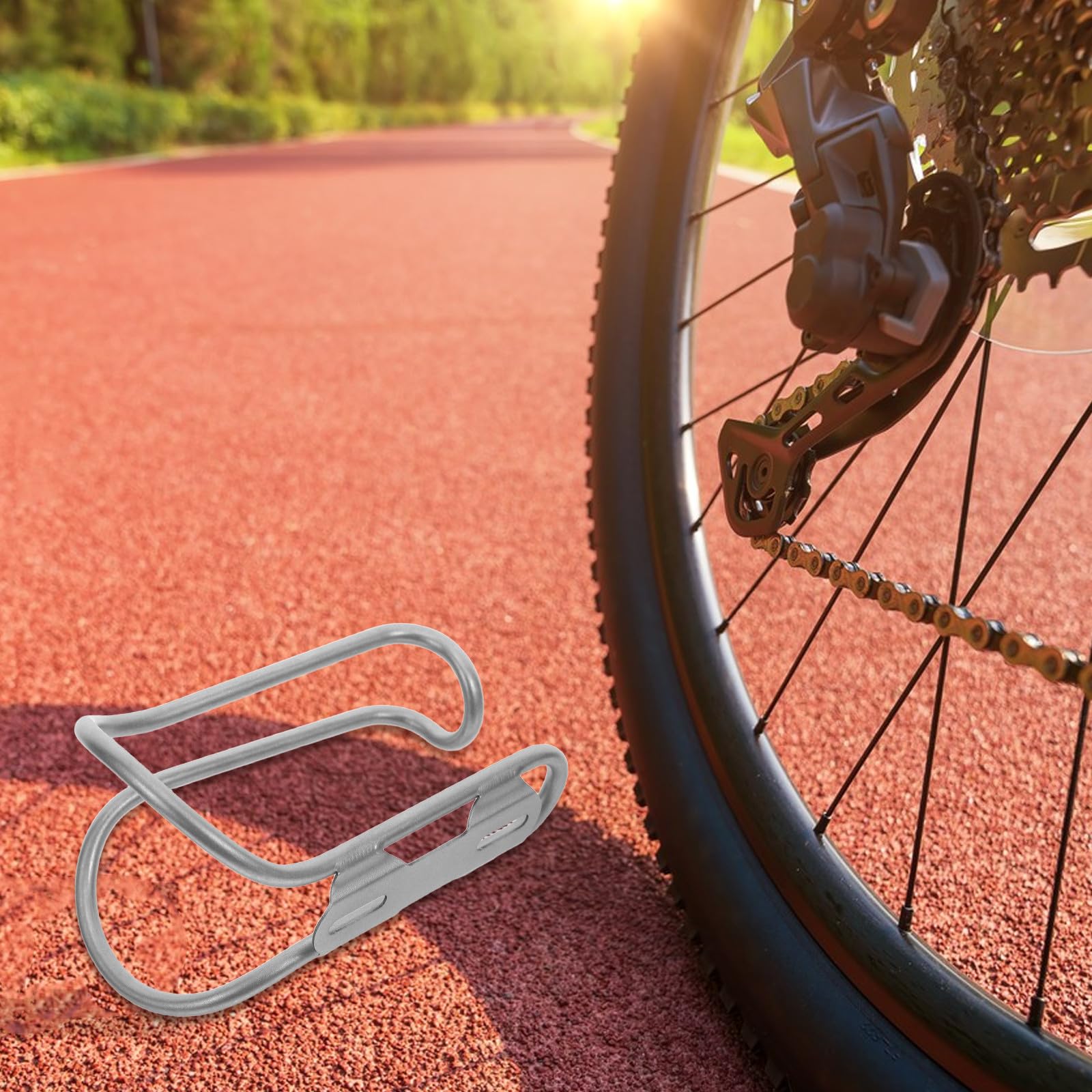 Toyvian Portaborraccia in Lega Di Titanio Per Bicicletta Per Mountain Bike e Ciclismo Su Strada Supporto Stabile Per Bottiglie Di Varie Dimensioni Installazione Rapida Senza Strumenti