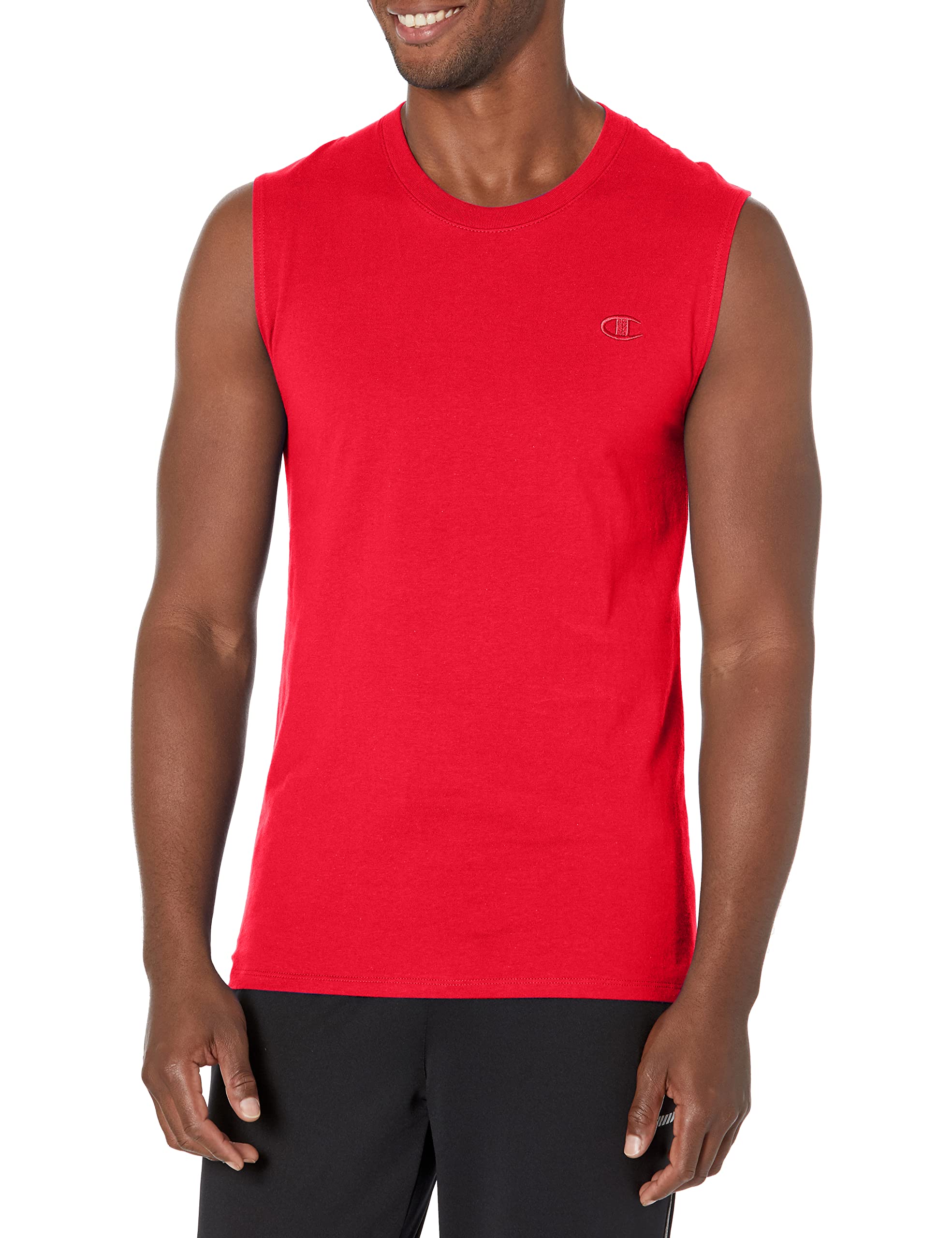 Champion Men's Scarlet Classic Jersey Muscle T-Shirt, S