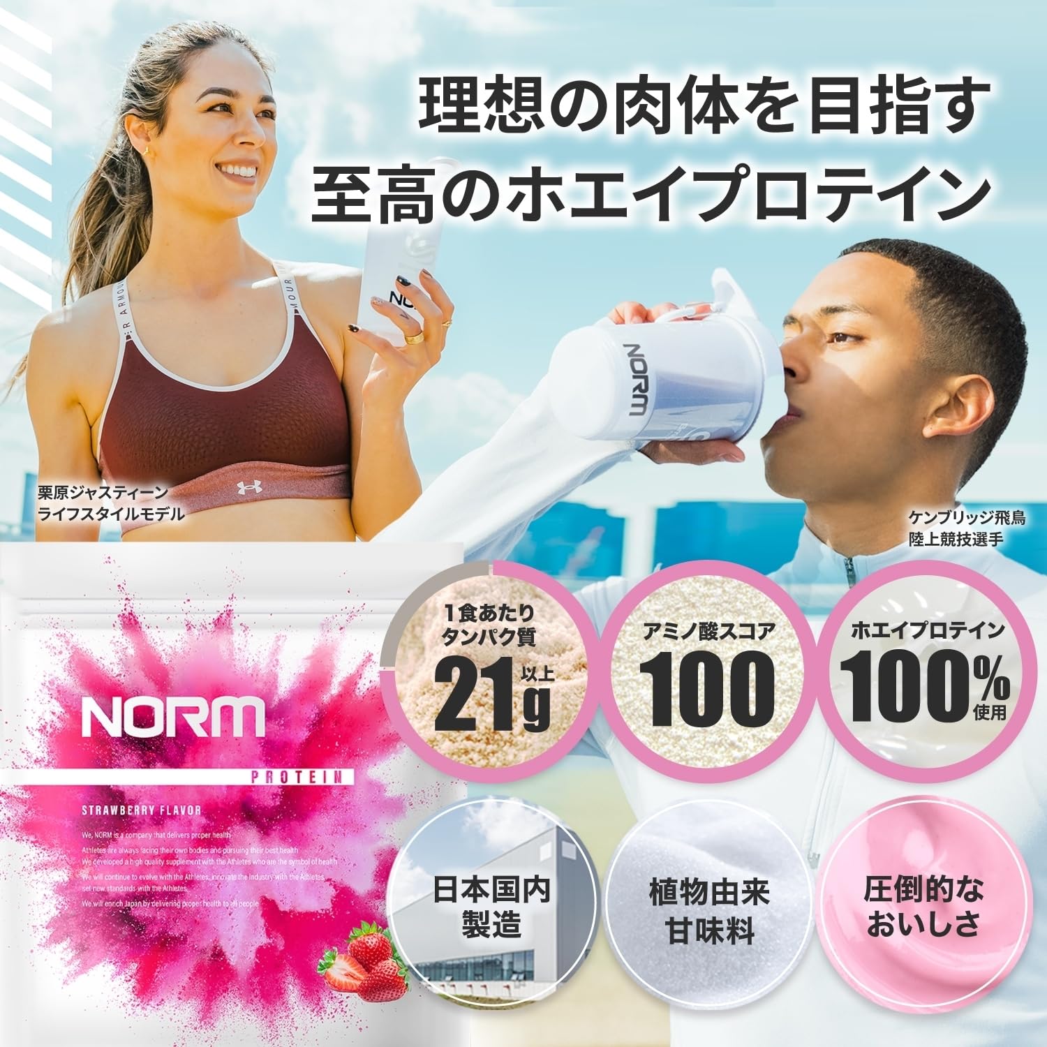 Amazon | NORM ノーム ホエイ プロテイン 人工甘味料不使用 