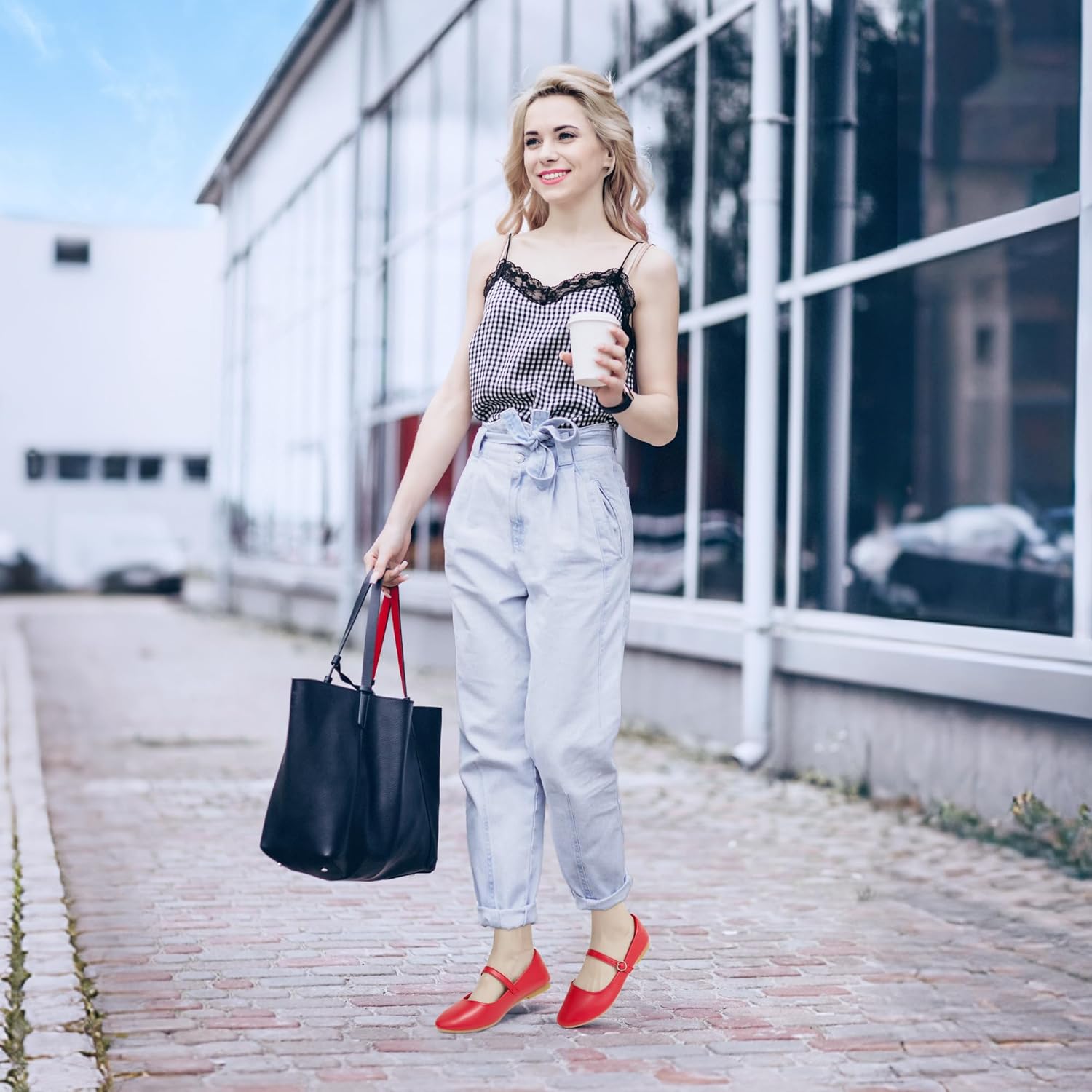 ALTOCIS Mary Jane PU-Leather Shoes for Women Round Toe Dress Ballet Flats Ladies Casual Office Dress Shoes for Work - Image 2