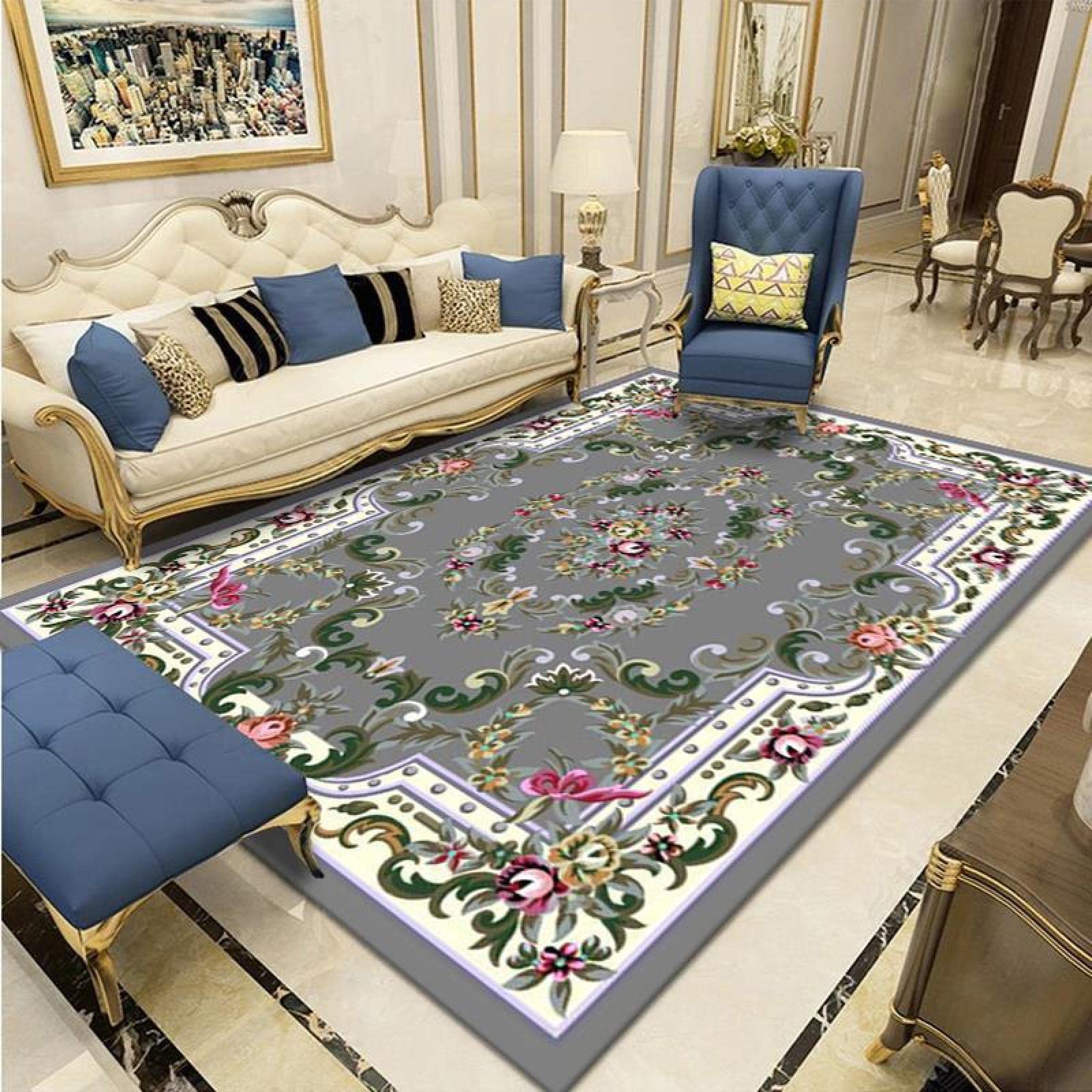 Grand tapis géométrique ethnique 180x250 cm pour rendre votre salon plus accueillant