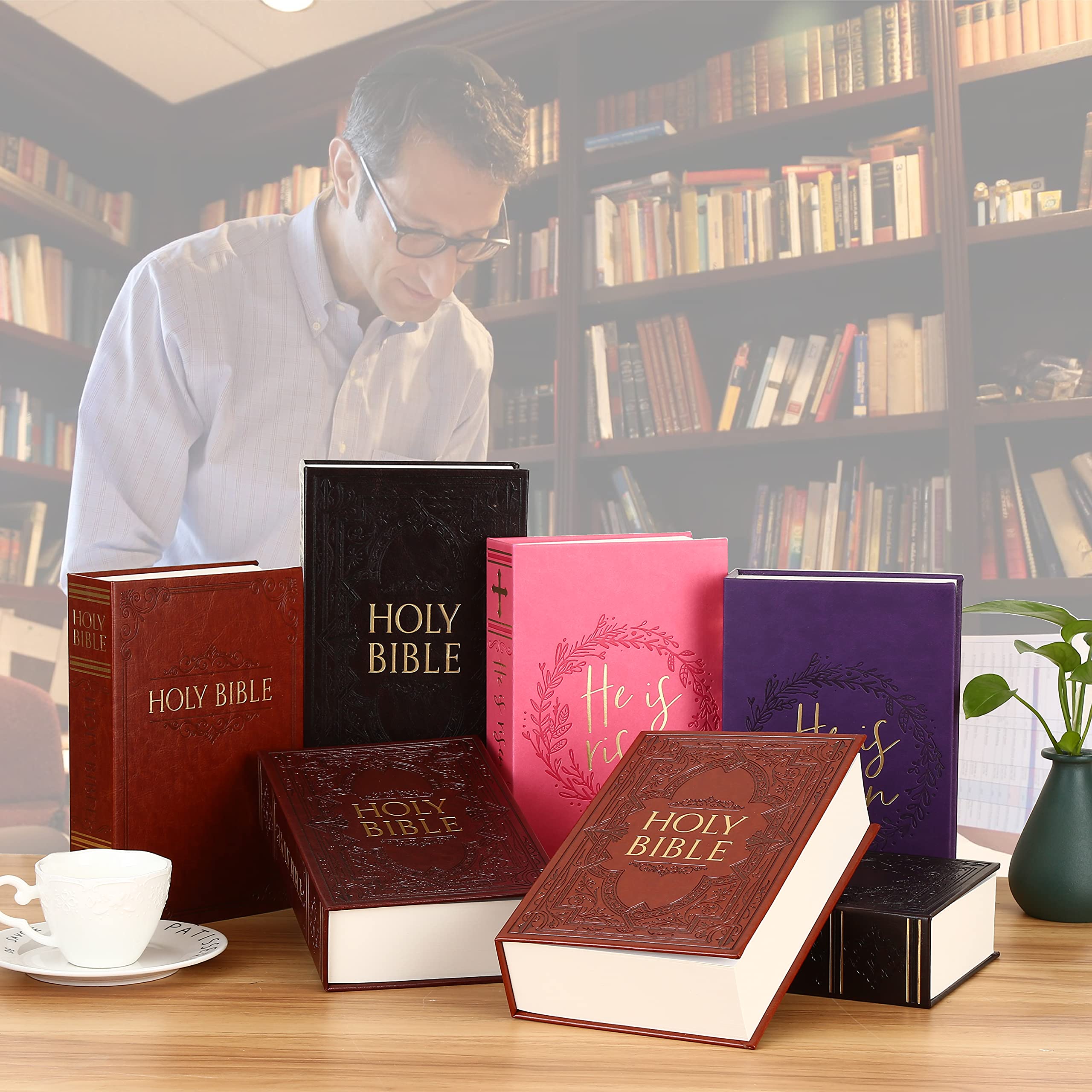 Sacra Bibbia Diversion Book Cassaforte con pagine reali, scatola di serratura a combinazione, cassetta di sicurezza nascosta segreta con serratura a chiave, cassetta di sicurezza portatile in metallo