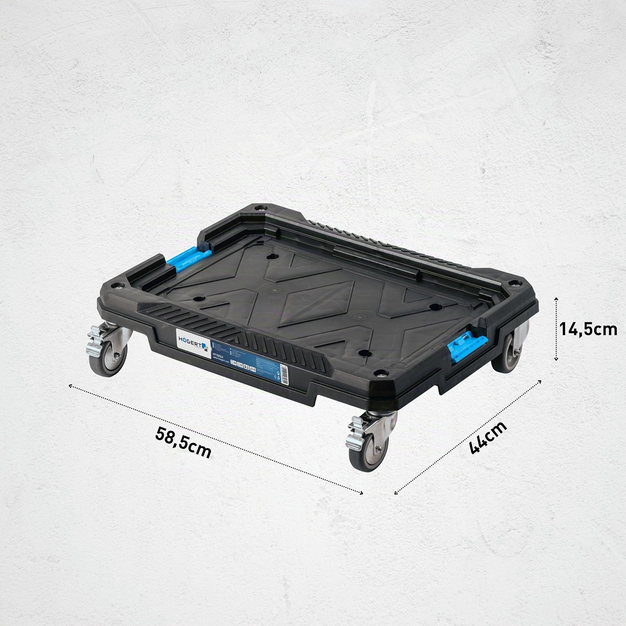 Högert Technik - Plataforma de Transporte con Ruedas HT7G504, Caja Herramientas, Carga de hasta 150 kg, Maletin Herramientas, Resistente a Daños, Construcción Duradera, Estructura Modular