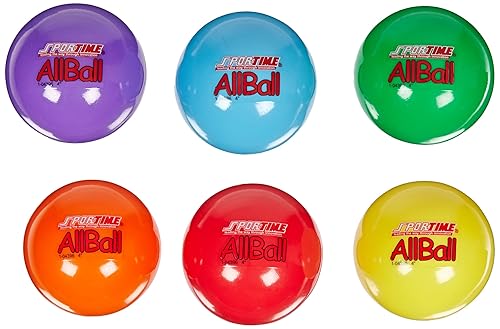 pelotas inflables Sportime All-Balls para varios usos, 4 pulgadas, juego de 6 unidades, colores surtidos