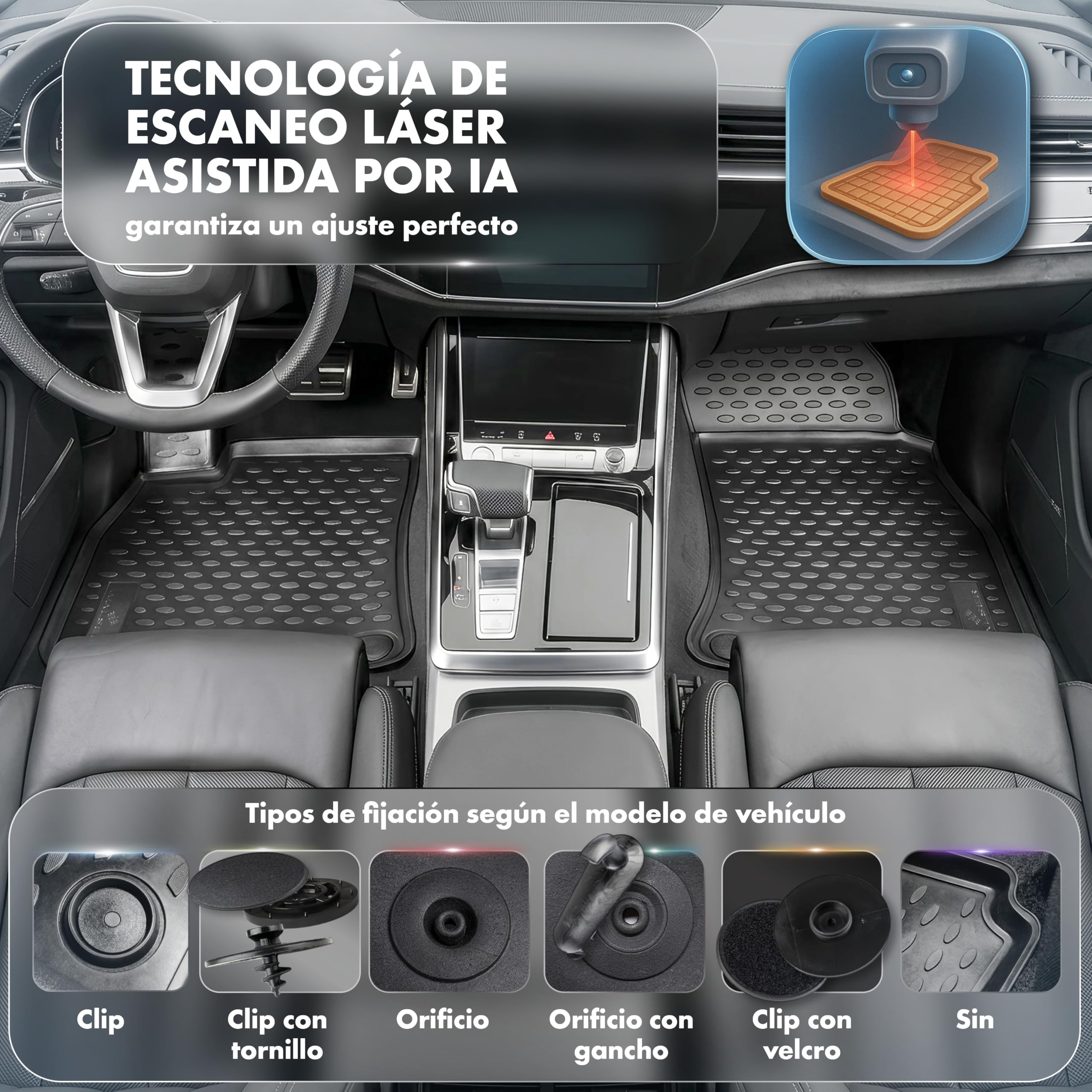 WALSER Alfombrillas de goma a medida XTR compatible con Nissan Qashqai 2 SUV (J11) 11/2013-2021, alfombrilla coche, protector de suelo coche